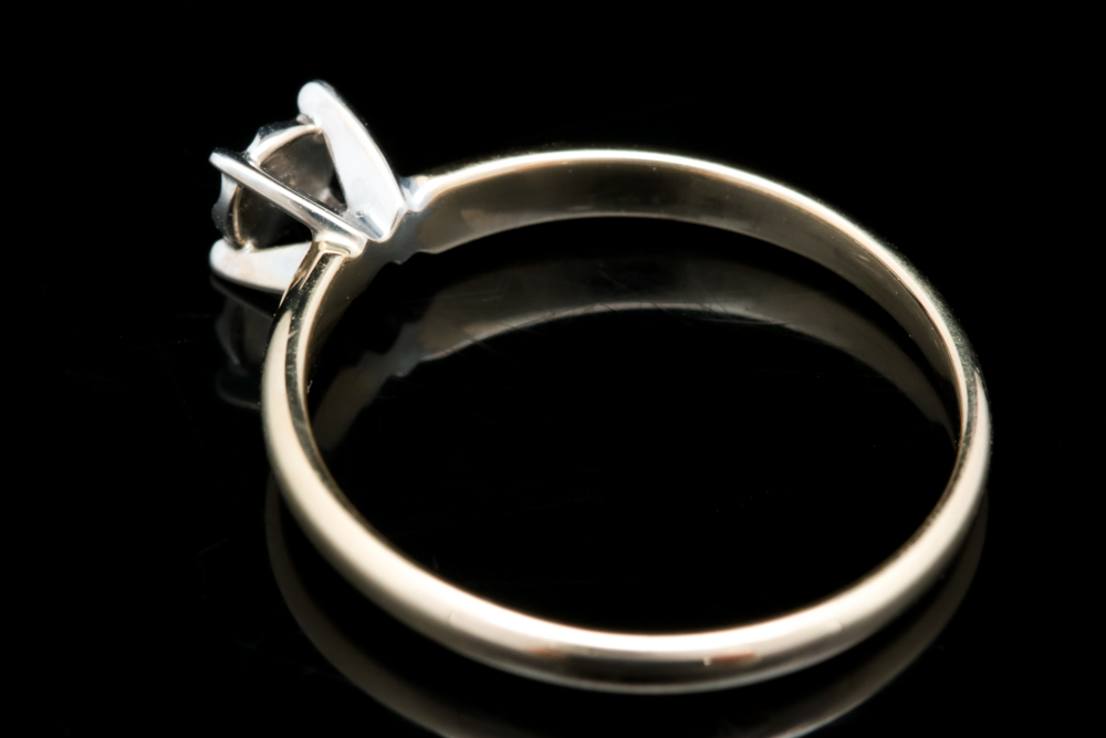 10K Two-Tone Gold and Diamond Solitaire Ring