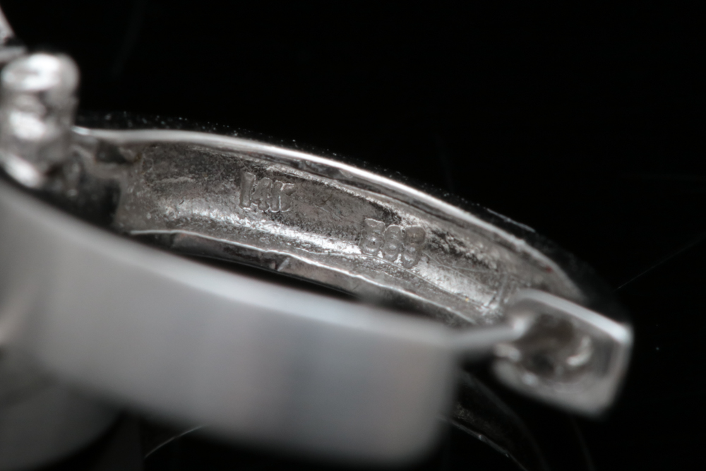 14K White Gold and Diamond Heart Earrings