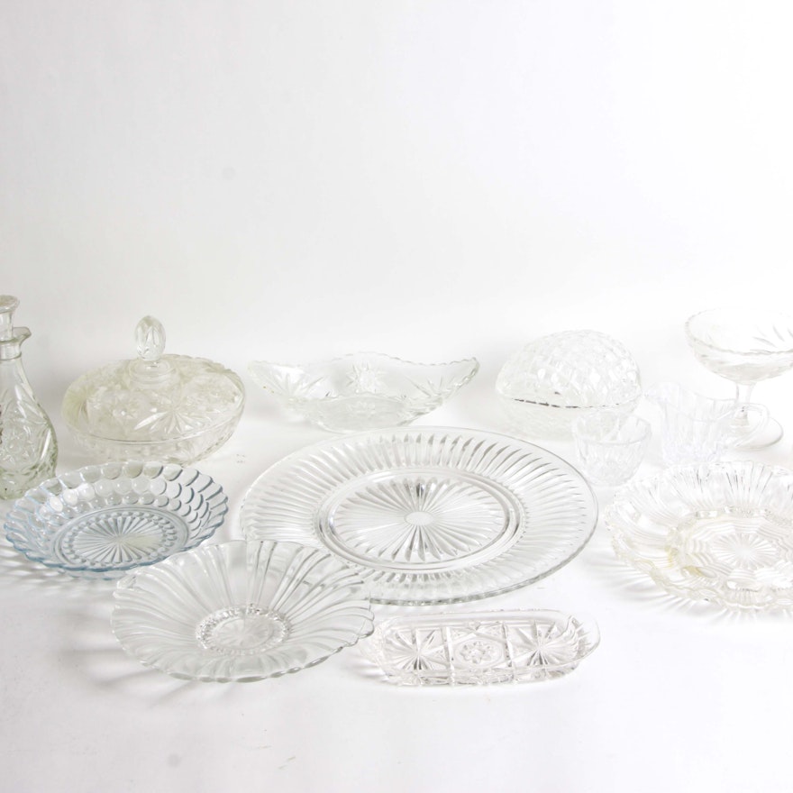 Vintage Pressed Crystal and Glass Assortment