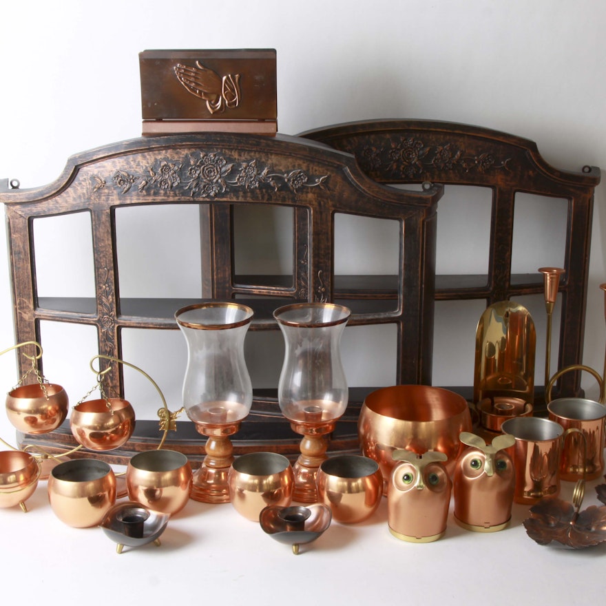 Assortment of Copper Craft Decor