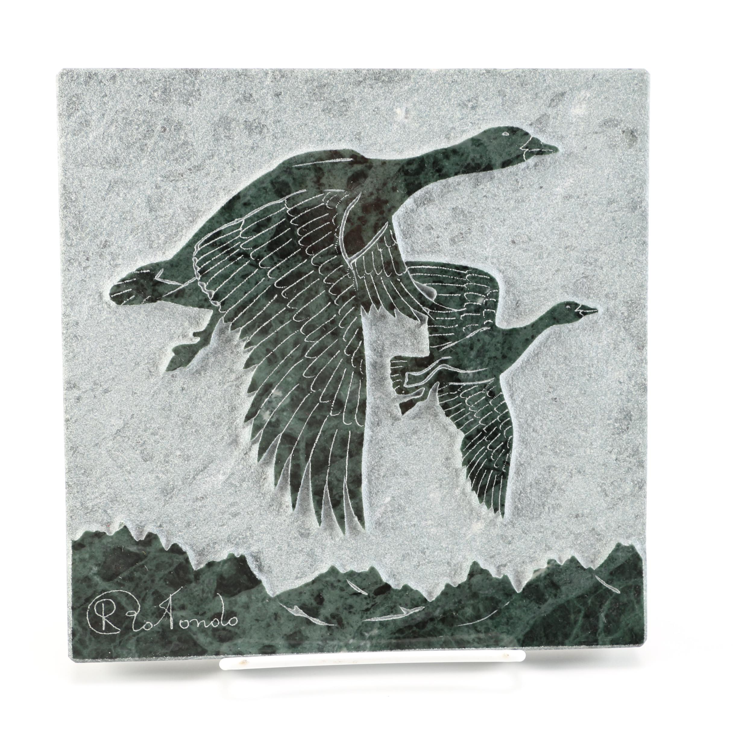 Raffaele Rotondo Marble Tiles "Les Oies Sauvages" and "L'oie Sauvage"