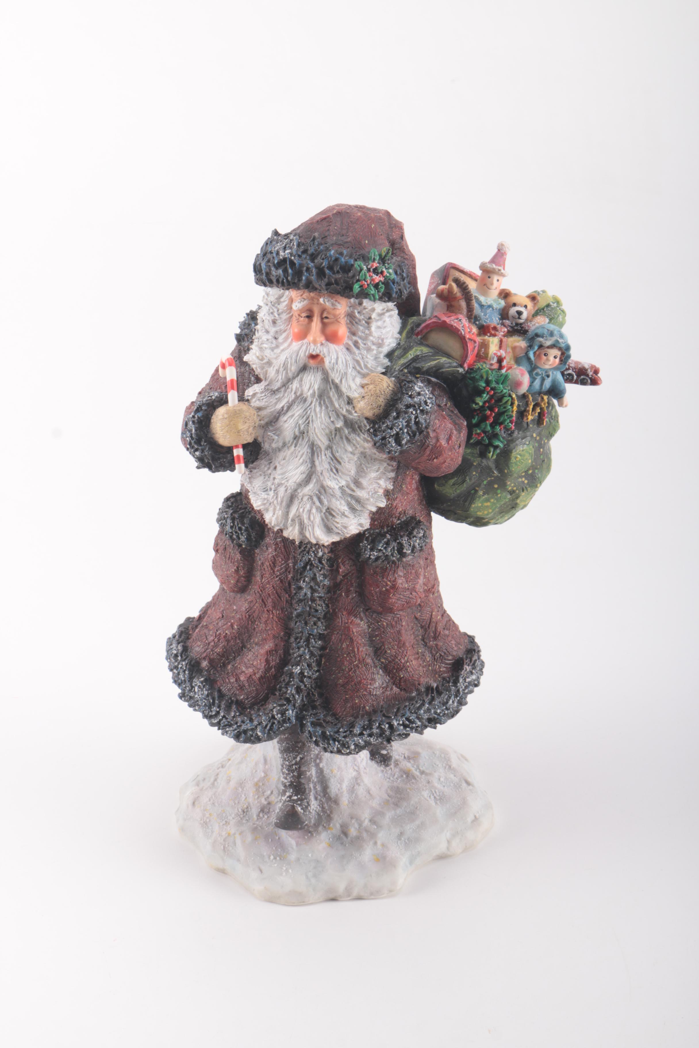 Pair of Santa Claus Figurines by Stewart Sherwood