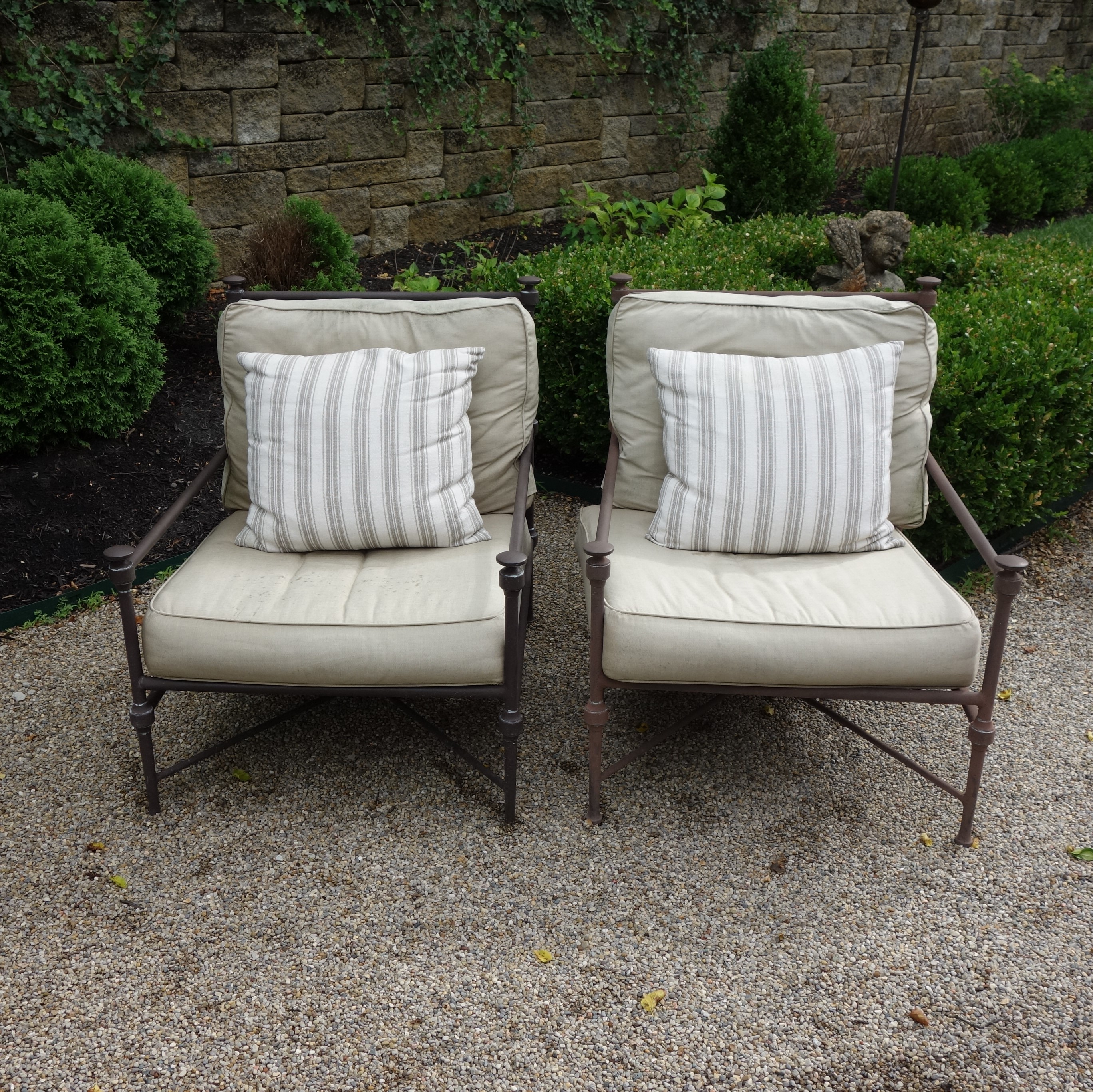 Restoration Hardware Catalina Cast Metal Patio Lounge Chairs