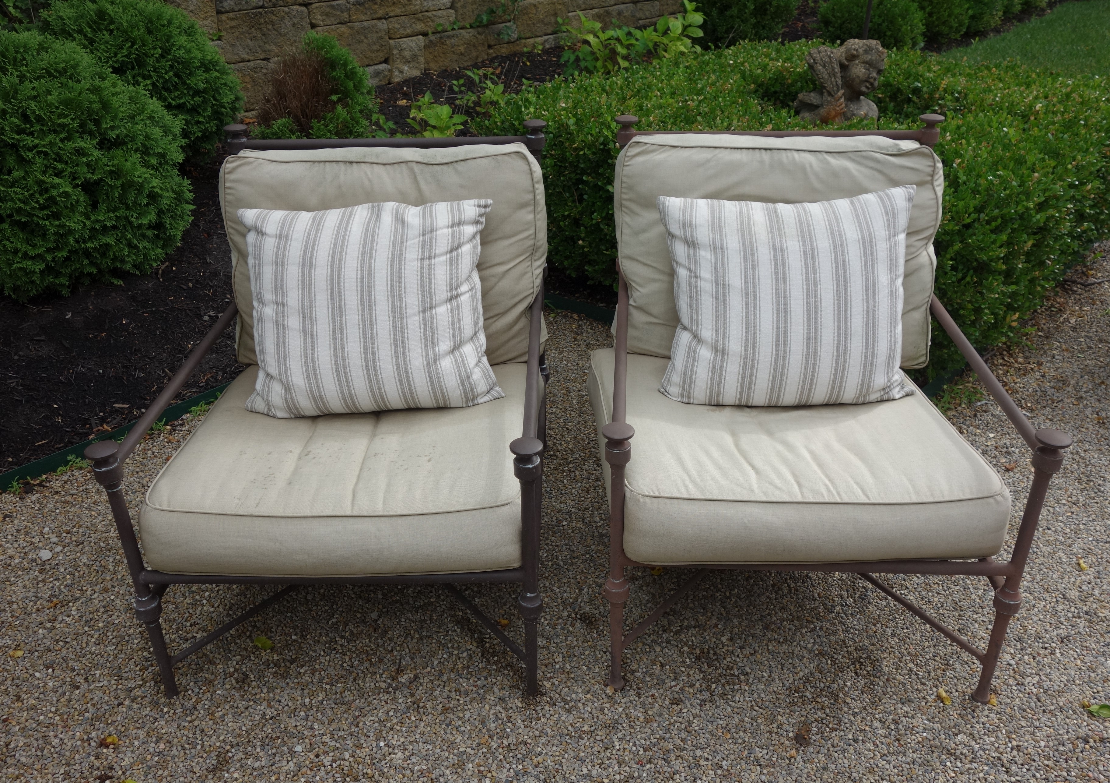 Restoration Hardware Catalina Cast Metal Patio Lounge Chairs