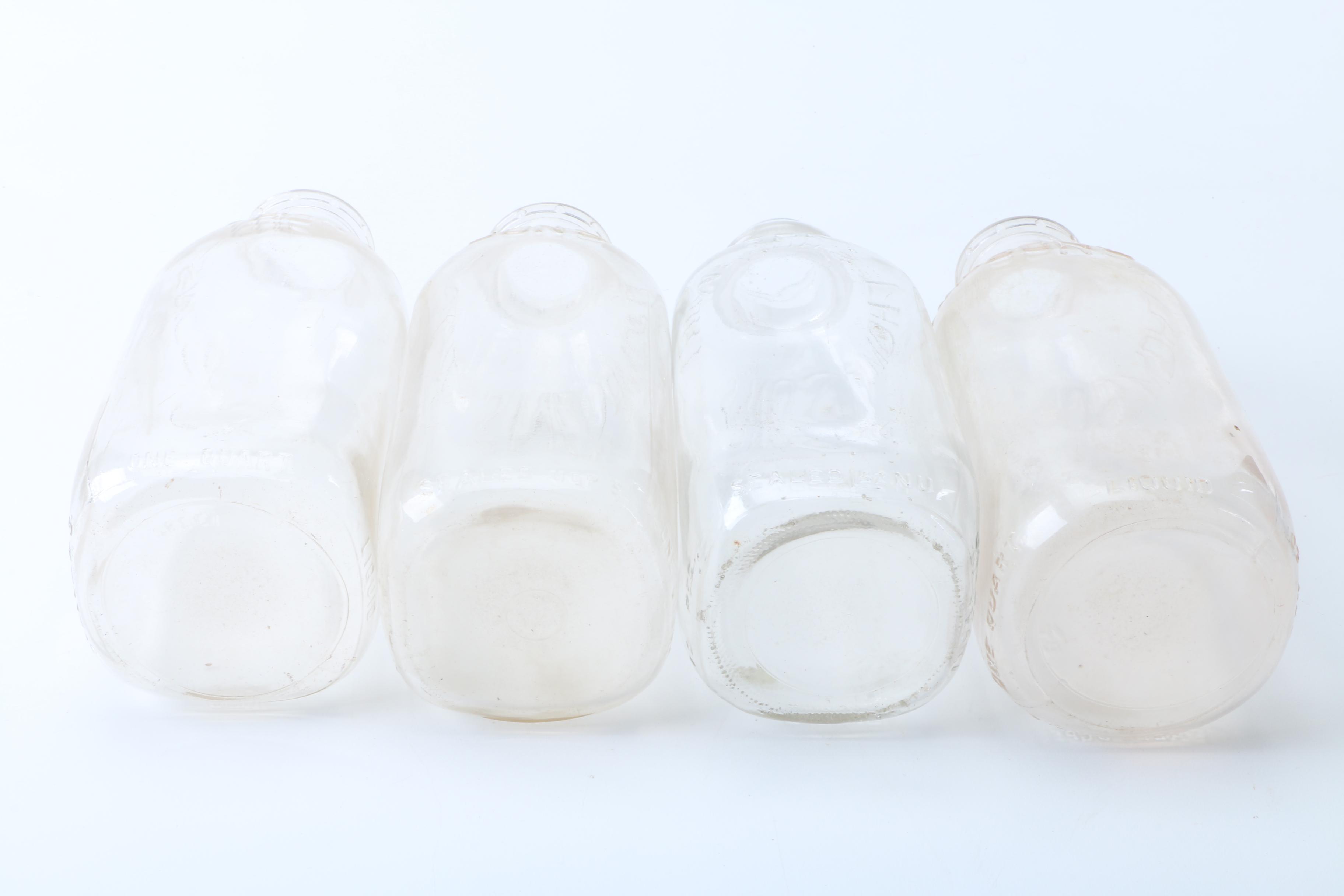 Thompson Honor Dairy Galvanized Milk Box and Seventeen Glass Bottles