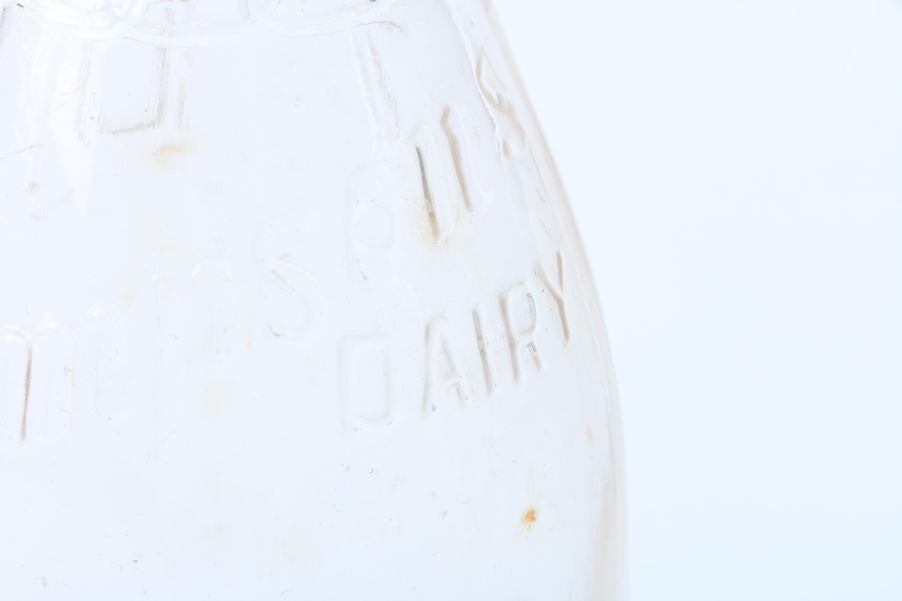 Thompson Honor Dairy Galvanized Milk Box and Seventeen Glass Bottles
