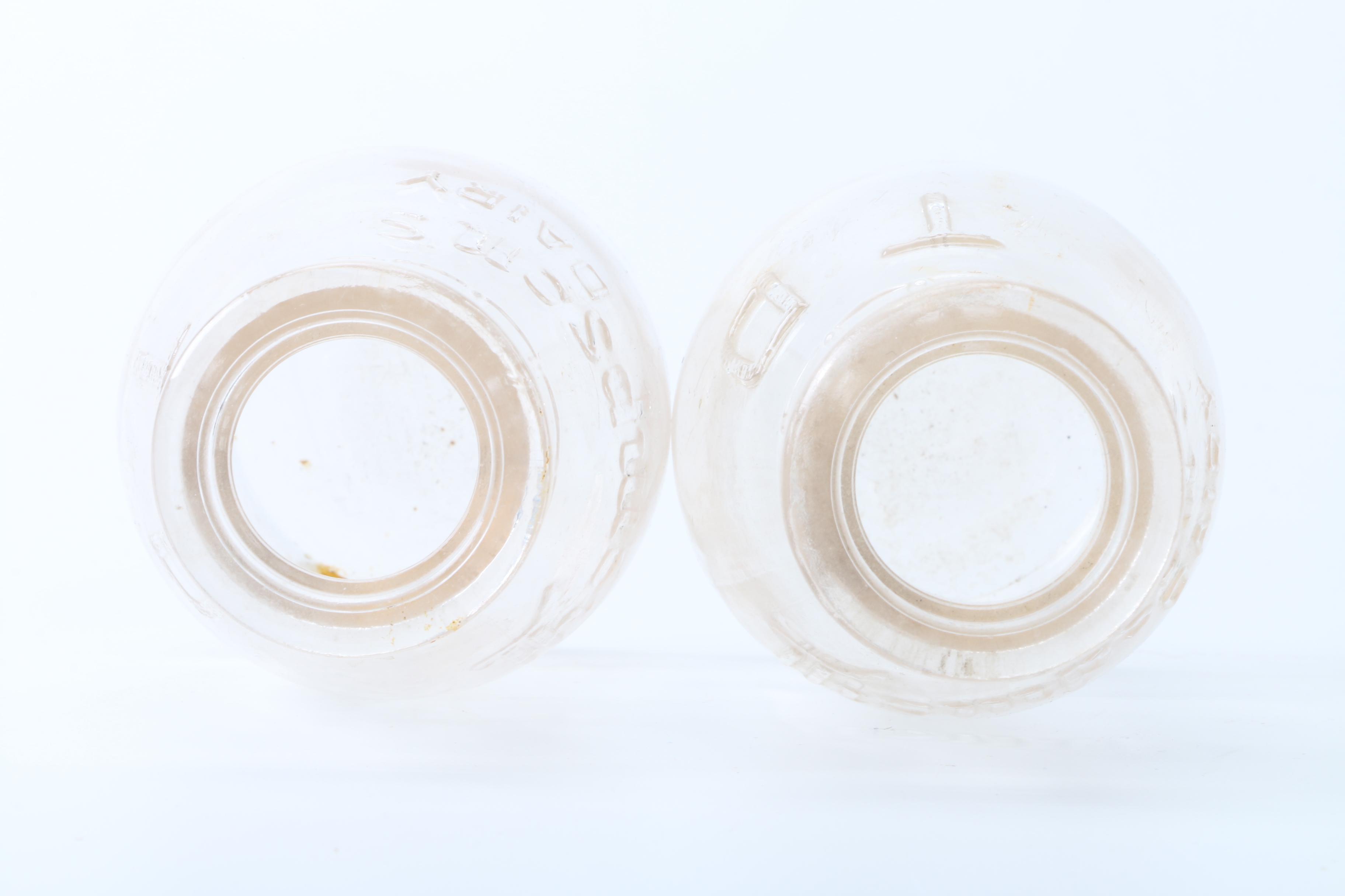 Thompson Honor Dairy Galvanized Milk Box and Seventeen Glass Bottles