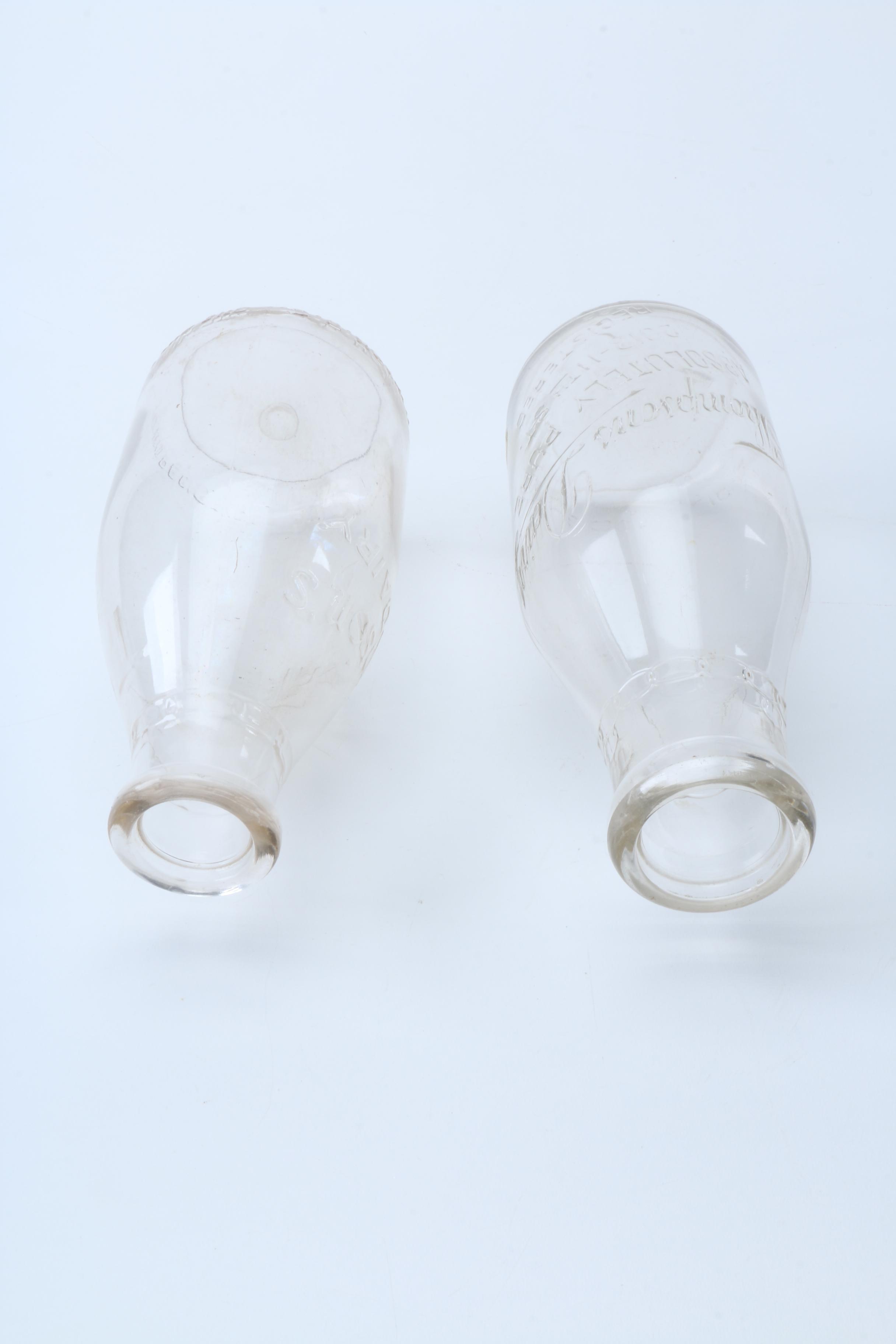 Thompson Honor Dairy Galvanized Milk Box and Seventeen Glass Bottles