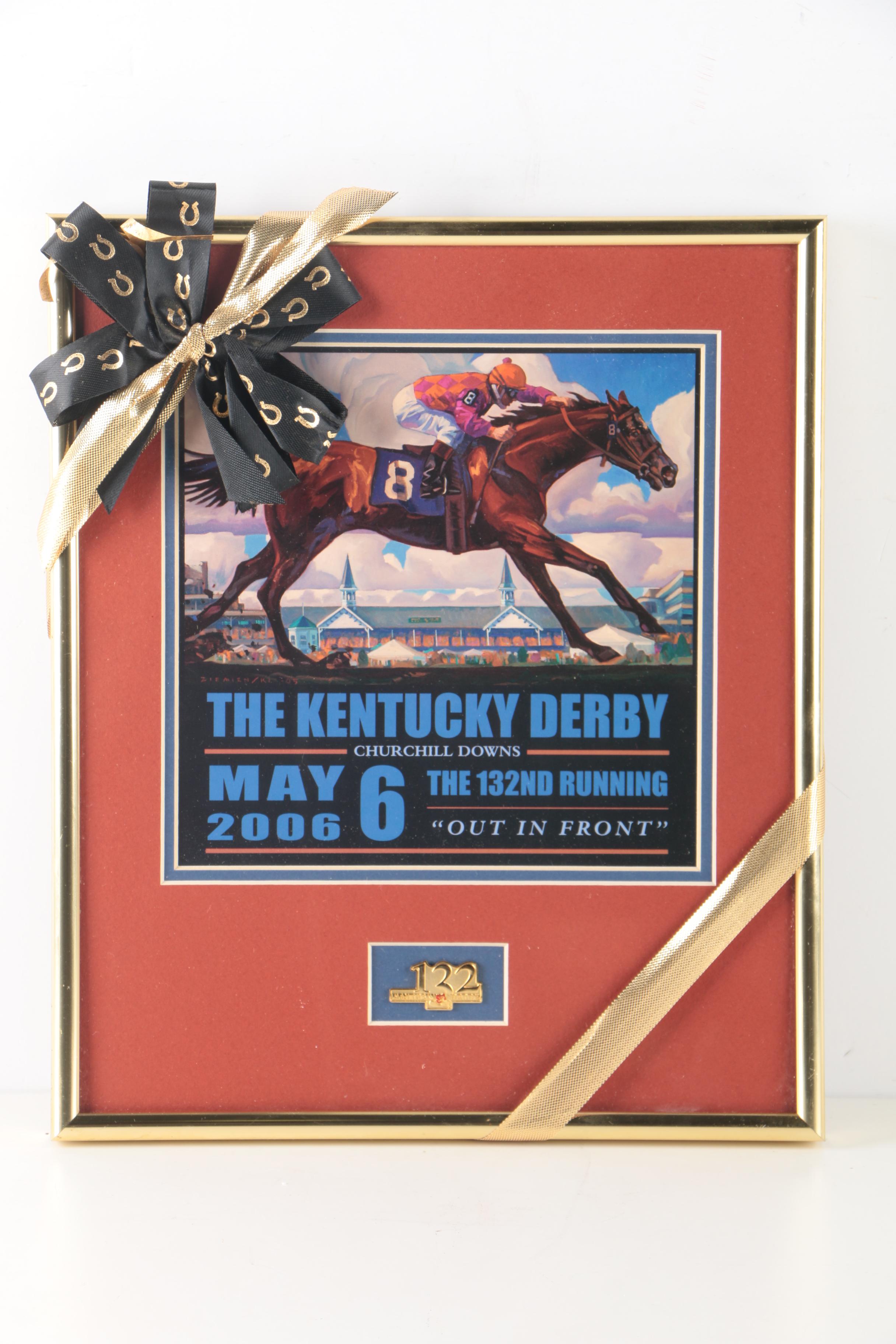 Offset Lithographs After Dennis Ziemienski Official 132 Kentucky Derby Poster