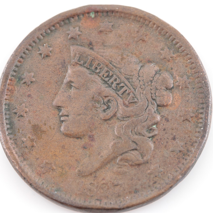 1837 Small Letters Coronet Head Cent