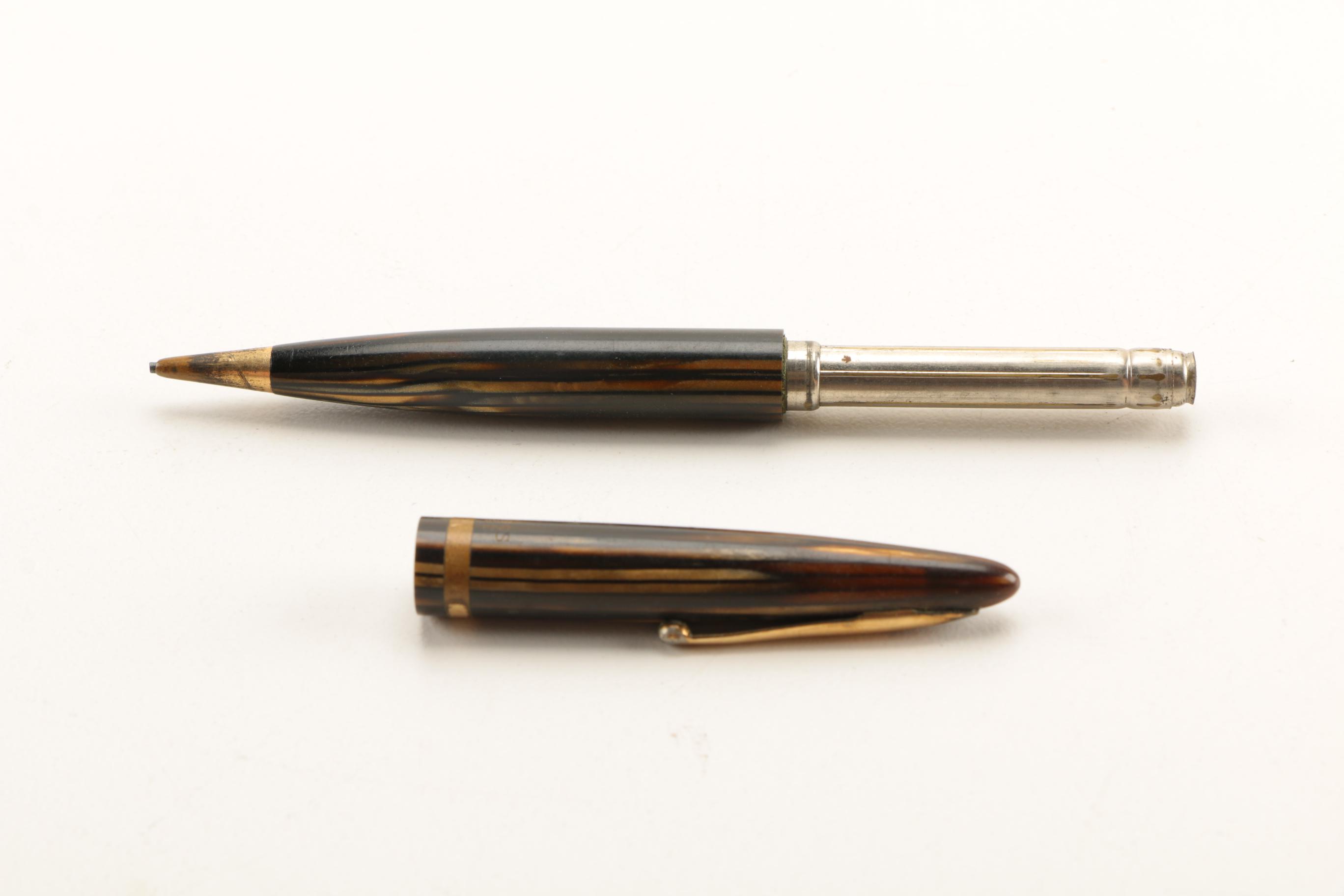 Collection of Vintage Ink Pens and Pencils With 14K Gold Nibs