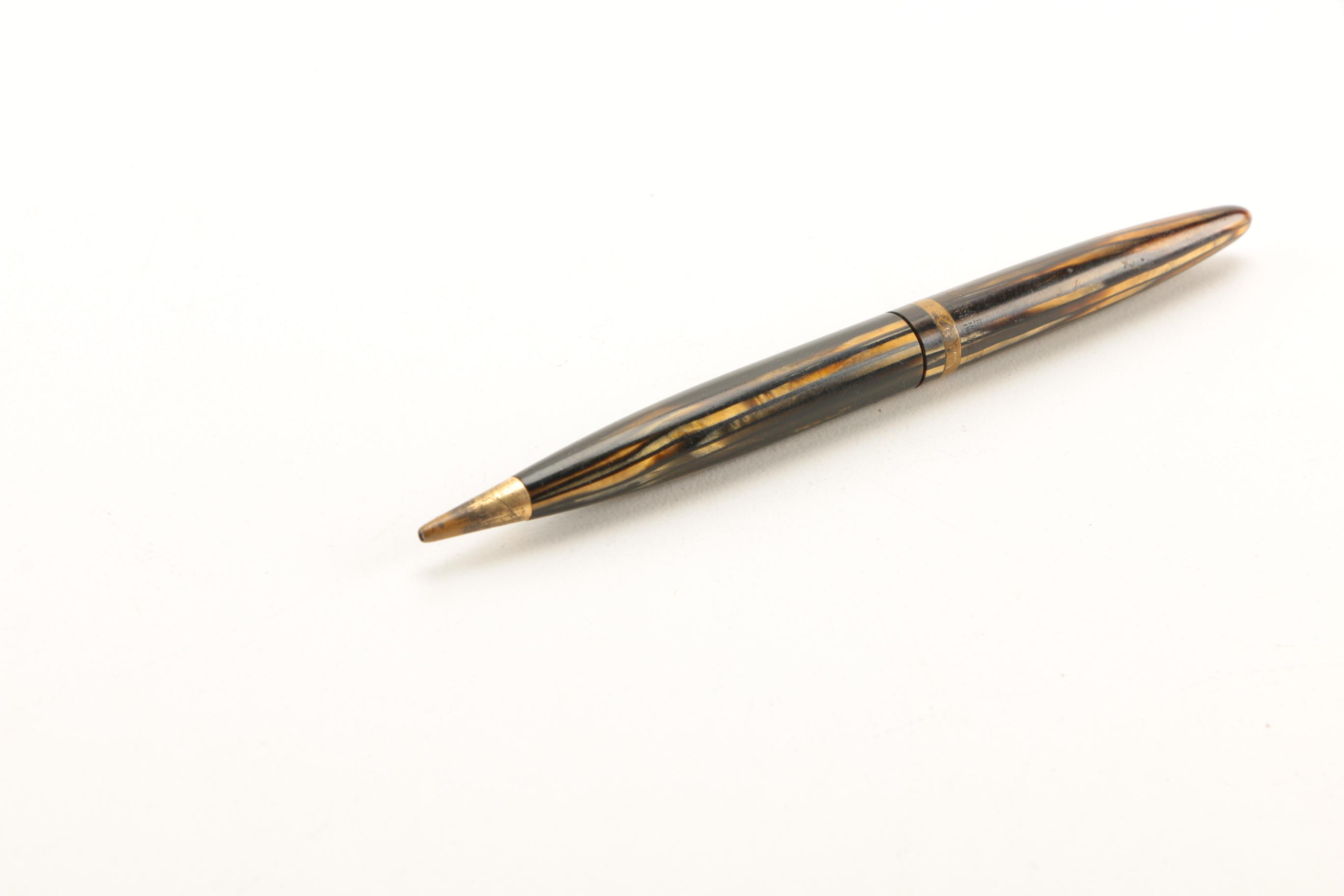 Collection of Vintage Ink Pens and Pencils With 14K Gold Nibs