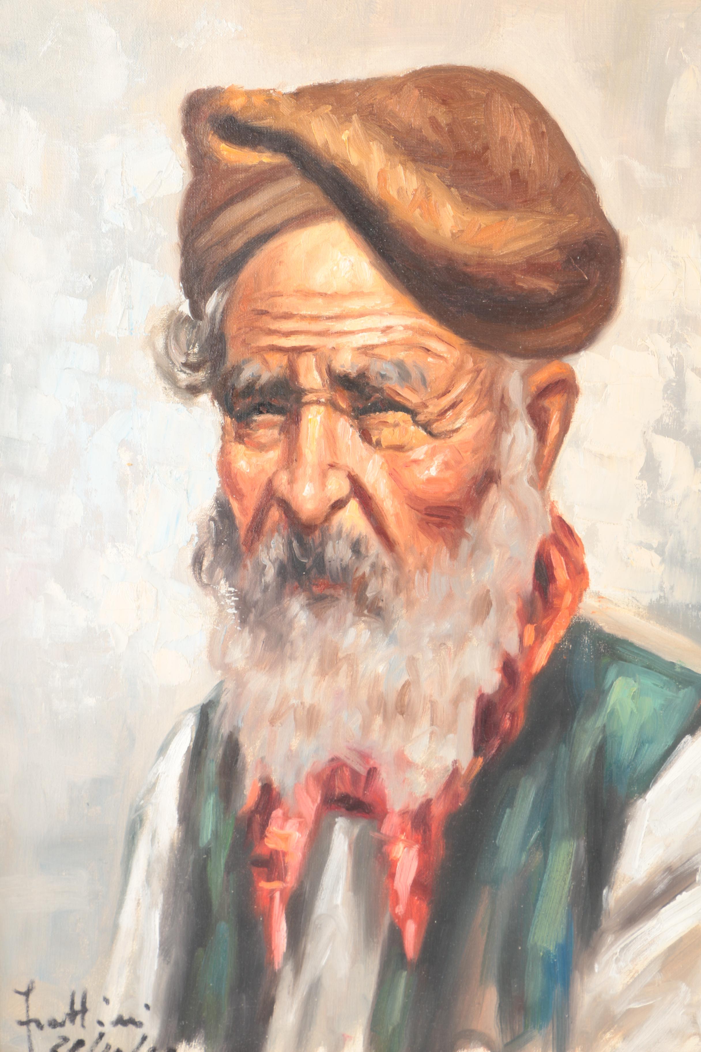 Enrico Frattini Oil Painting on Canvas of Portrait