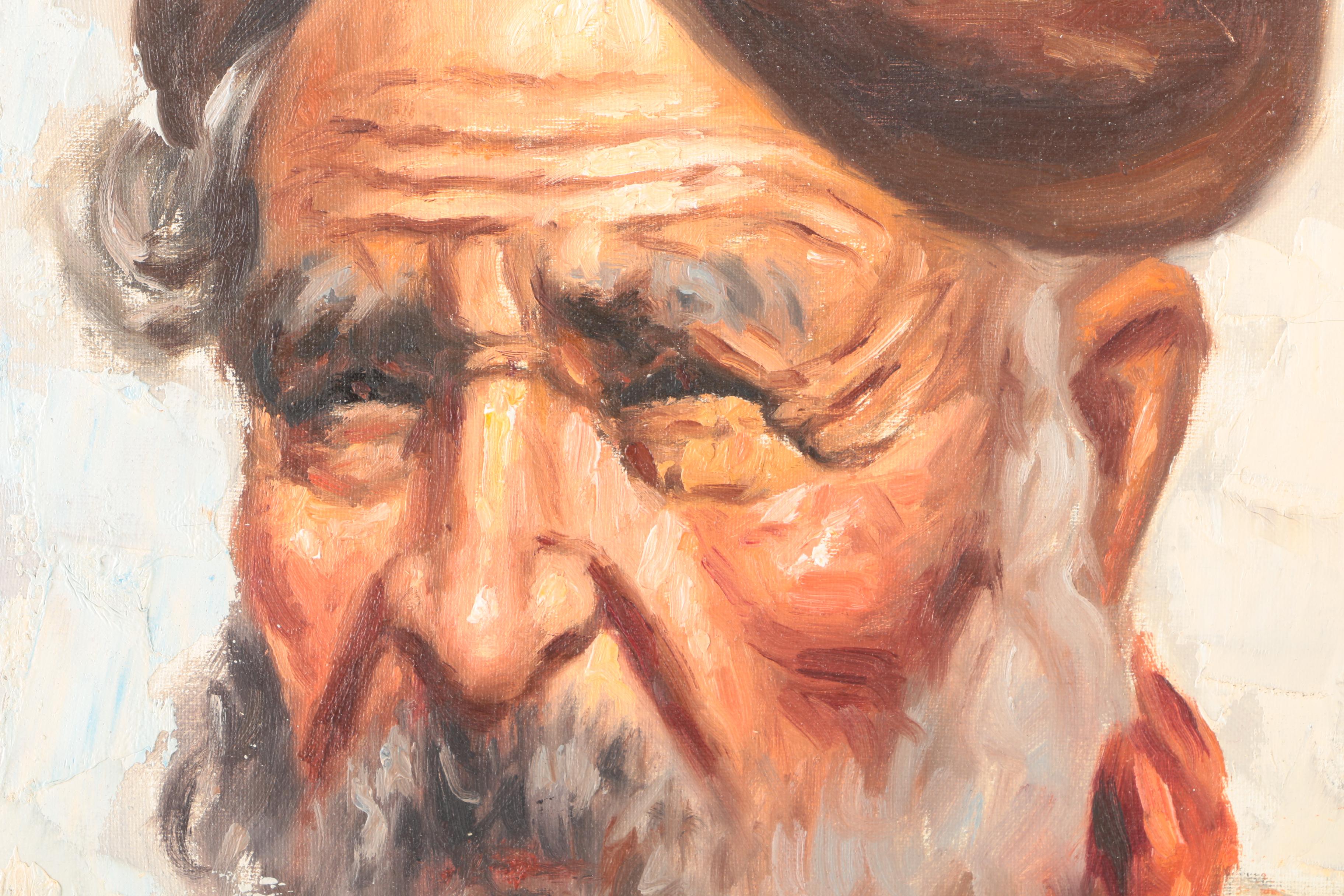 Enrico Frattini Oil Painting on Canvas of Portrait