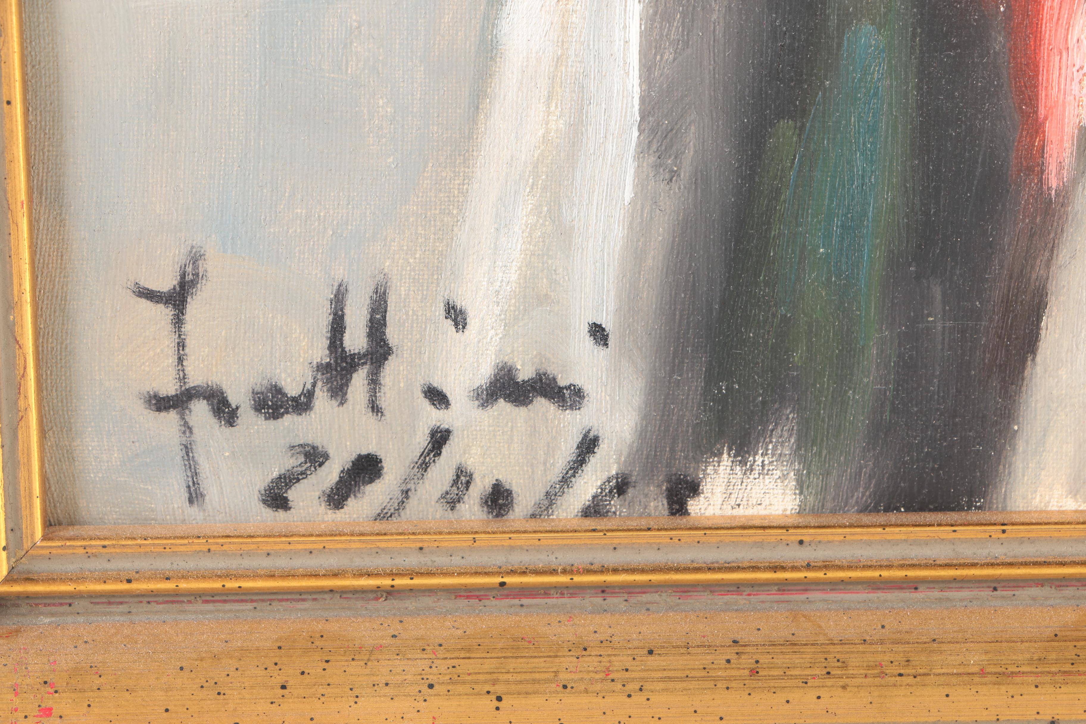 Enrico Frattini Oil Painting on Canvas of Portrait