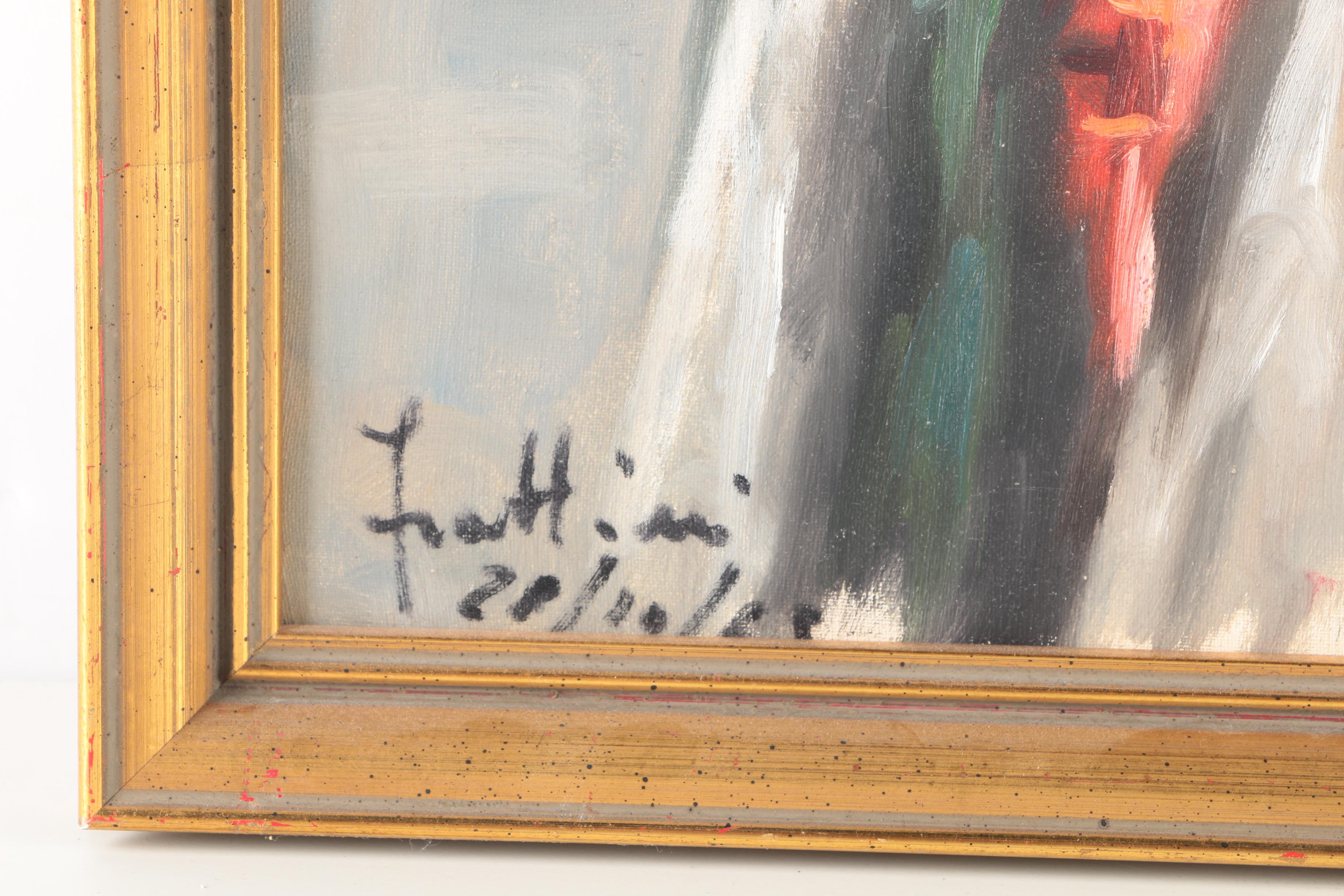 Enrico Frattini Oil Painting on Canvas of Portrait