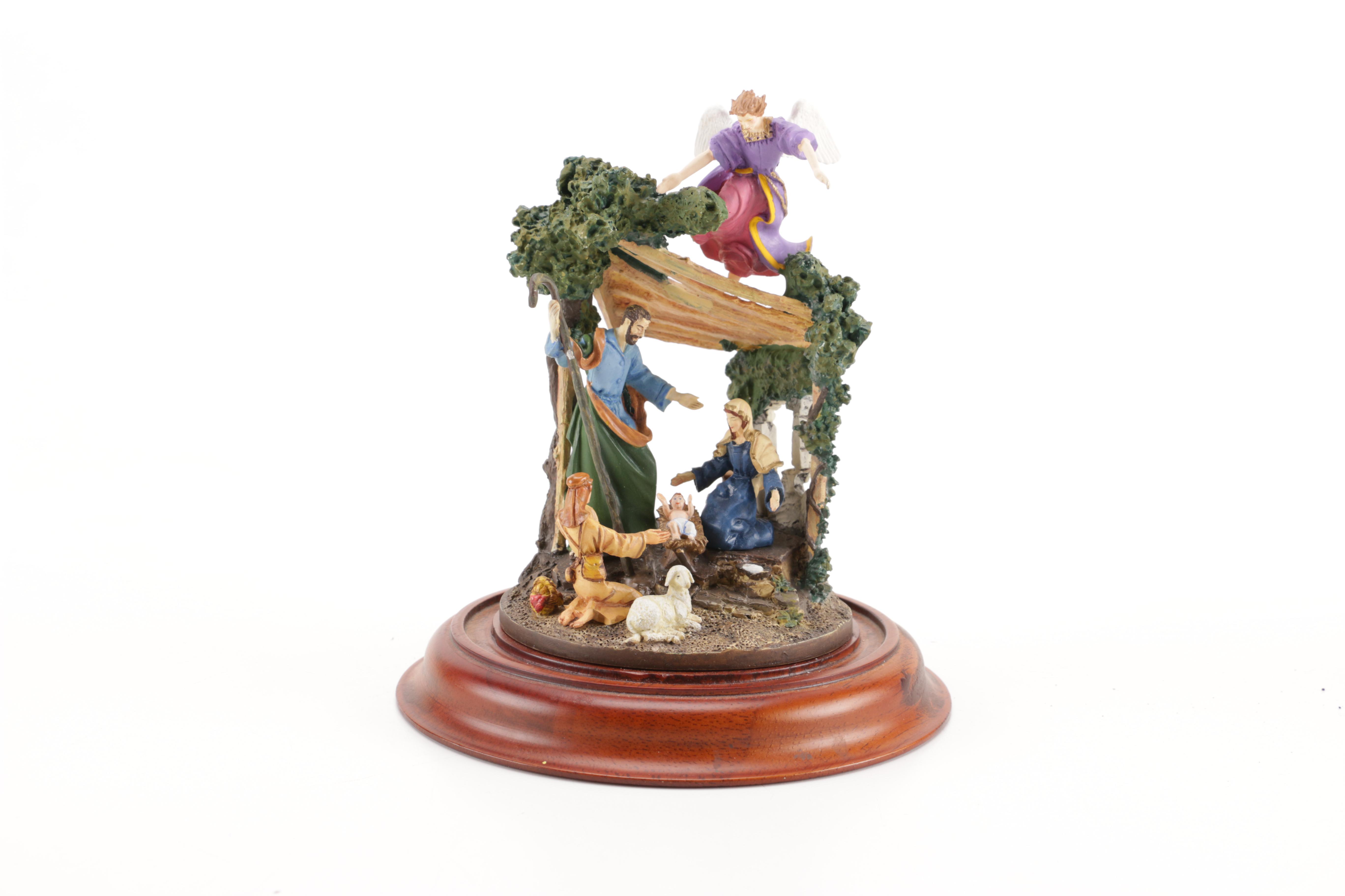 Franklin Mint "Life of Christ" Ceramic Scenes Under Glass Domes