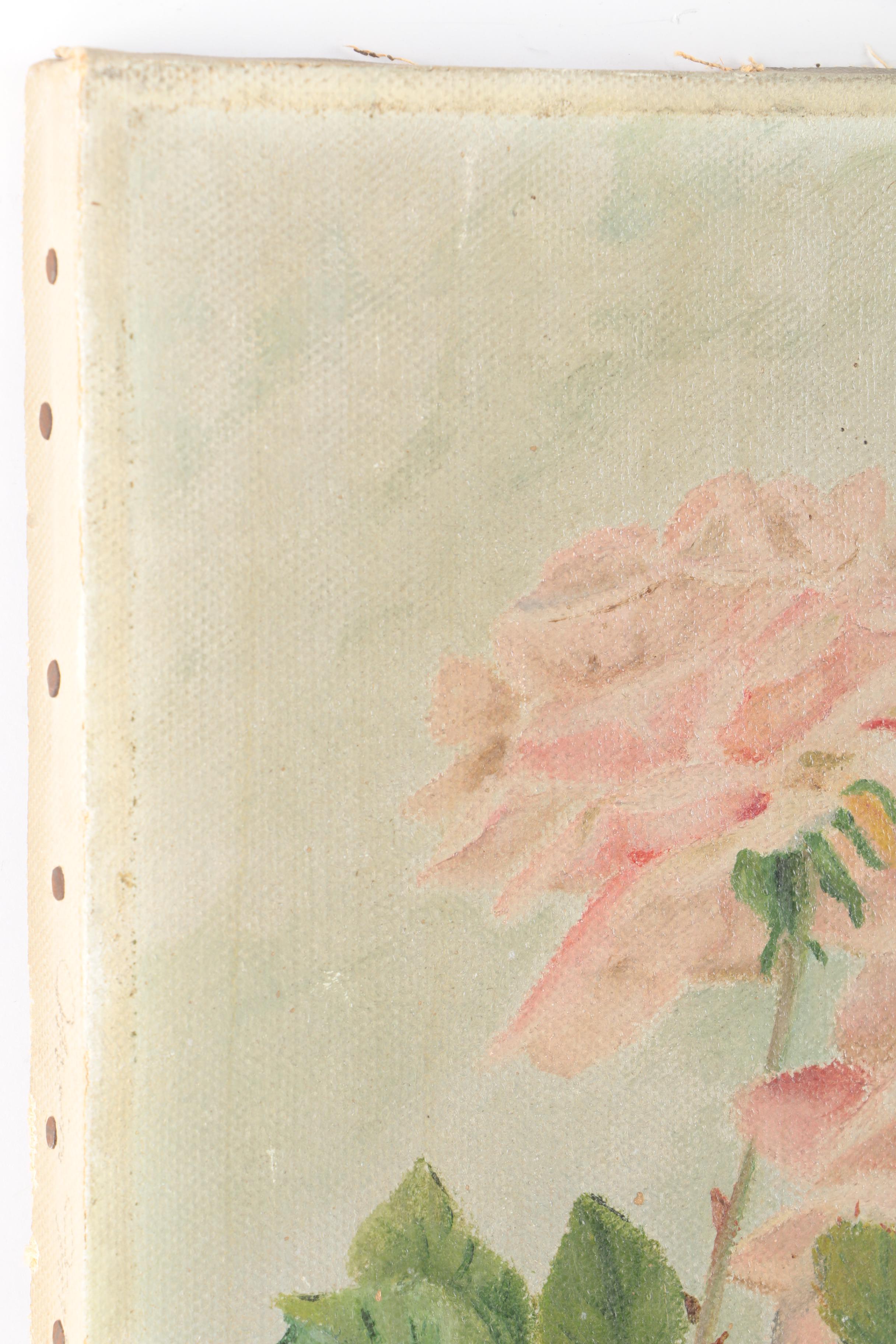 Maud Proctor Oil Painting on Canvas of Flowers