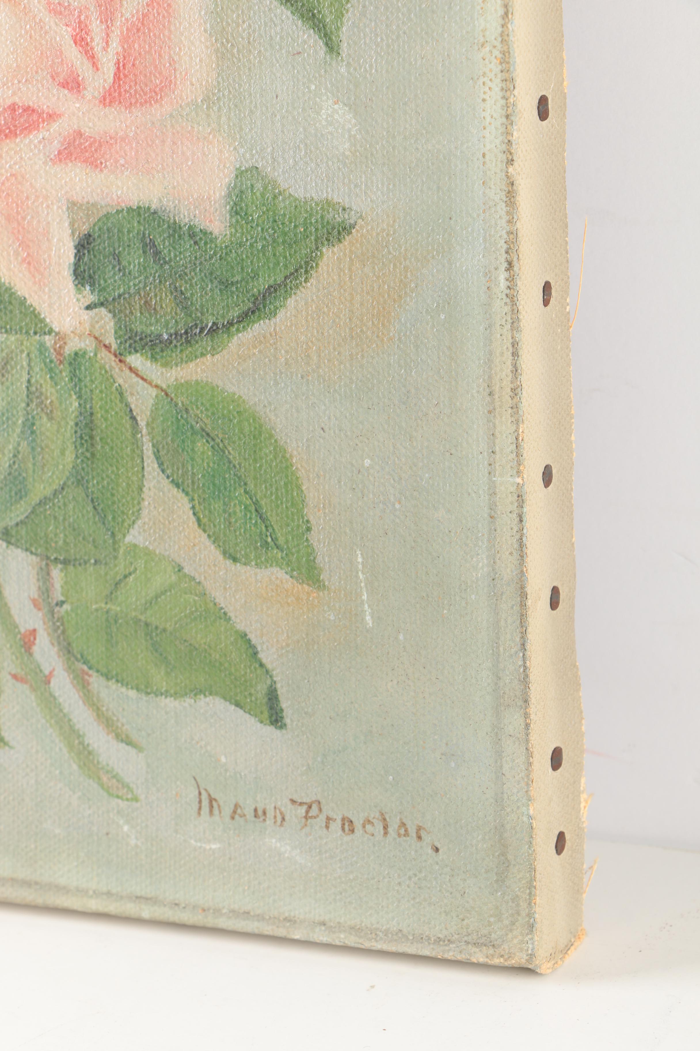 Maud Proctor Oil Painting on Canvas of Flowers