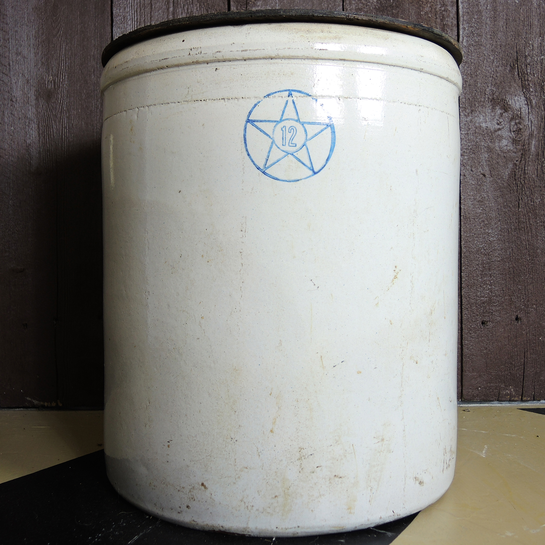 Vintage Large Twelve Gallon Stoneware Crock