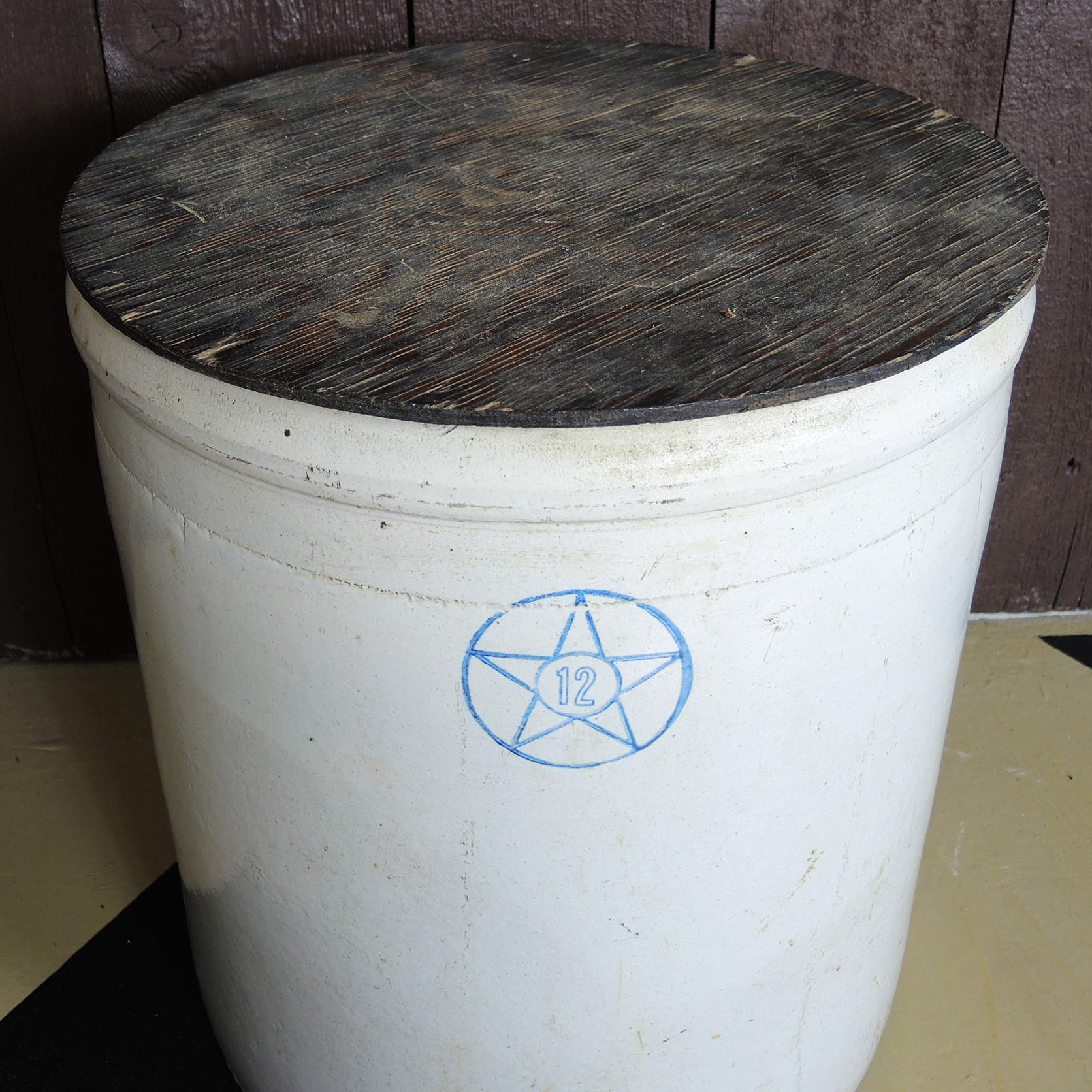 Vintage Large Twelve Gallon Stoneware Crock
