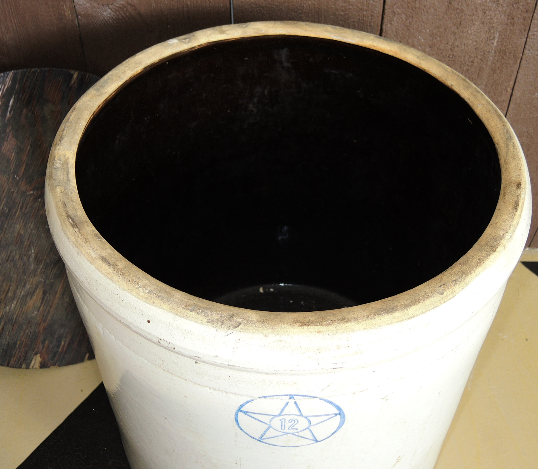 Vintage Large Twelve Gallon Stoneware Crock