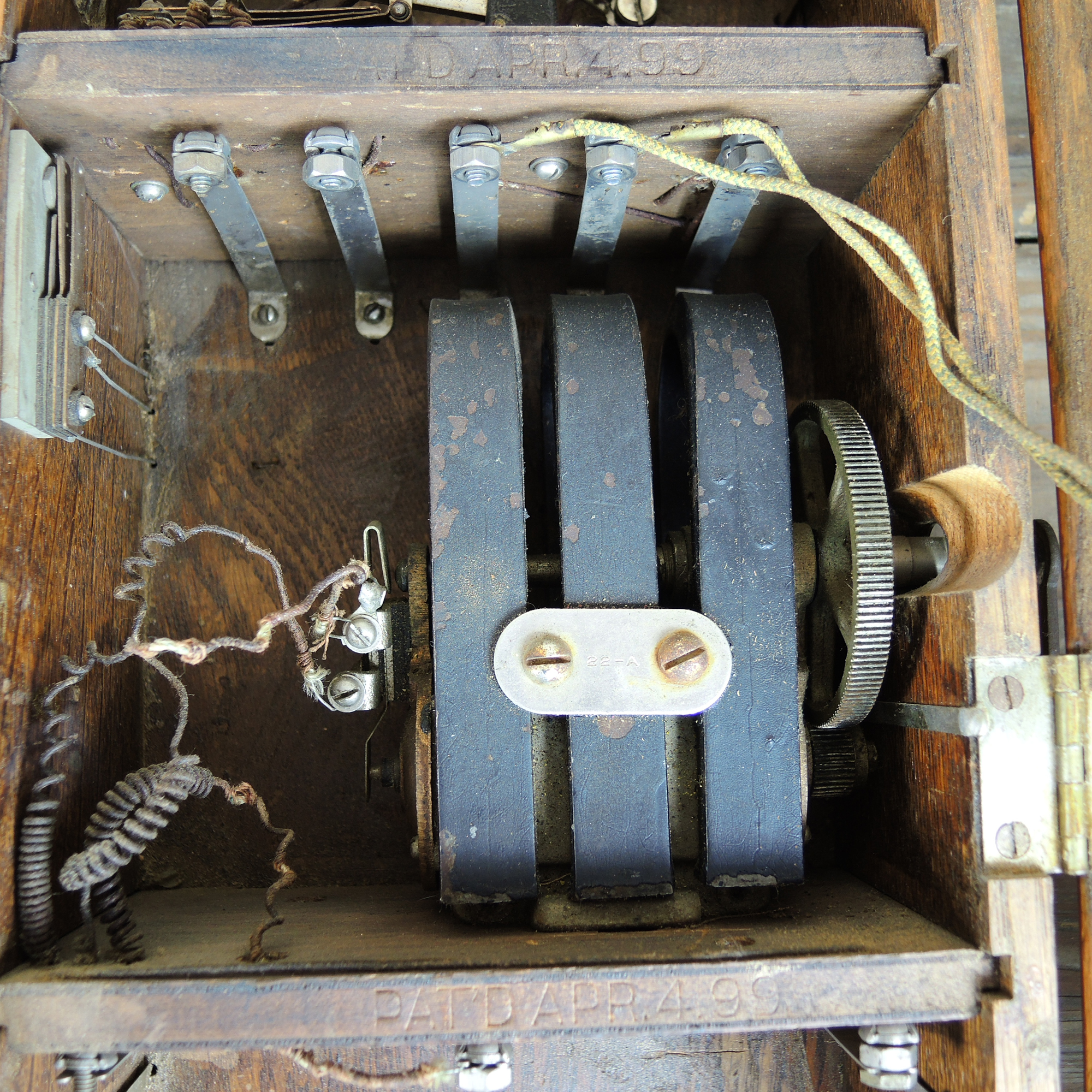 Antique Monarch Oak Wall Crank Telephone