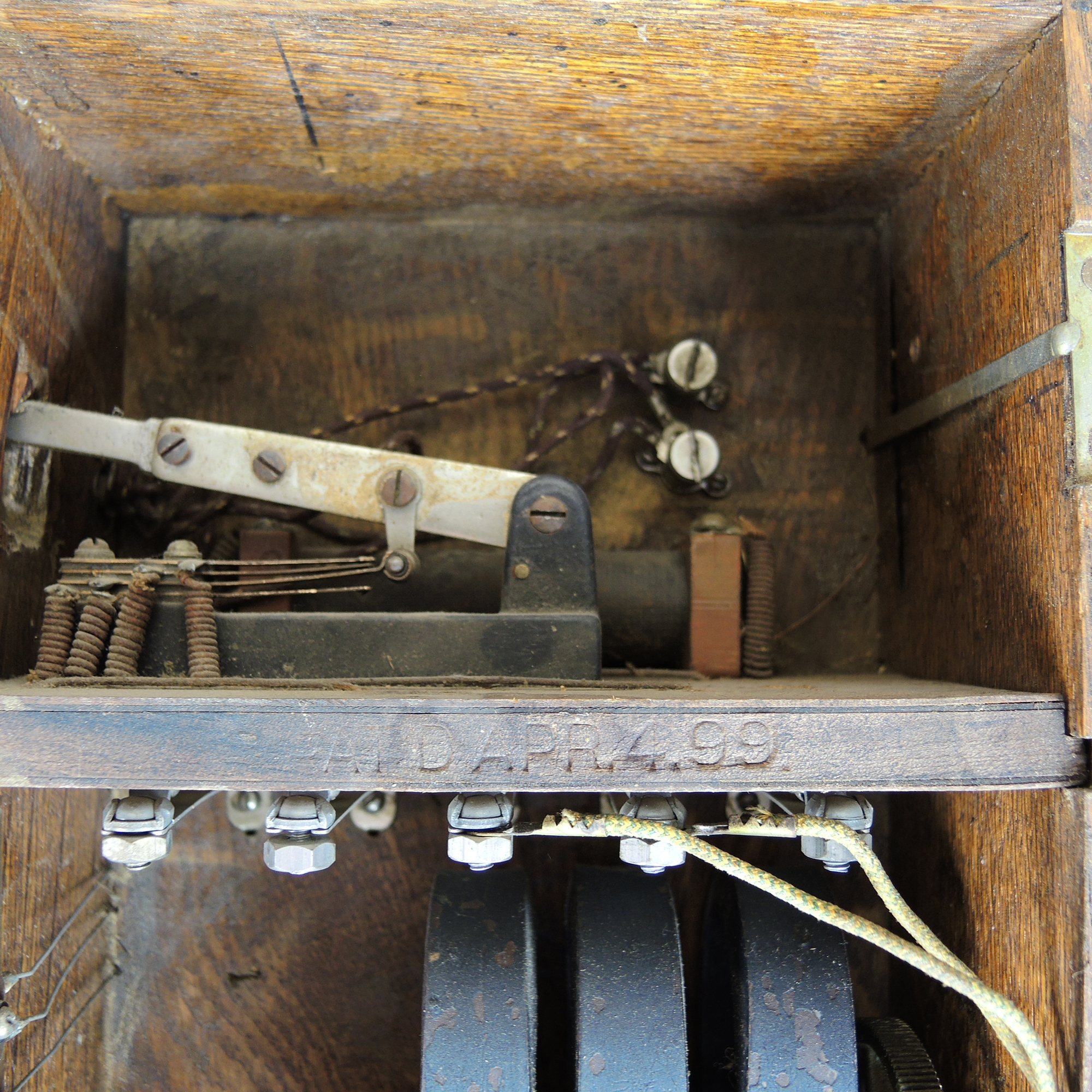 Antique Monarch Oak Wall Crank Telephone