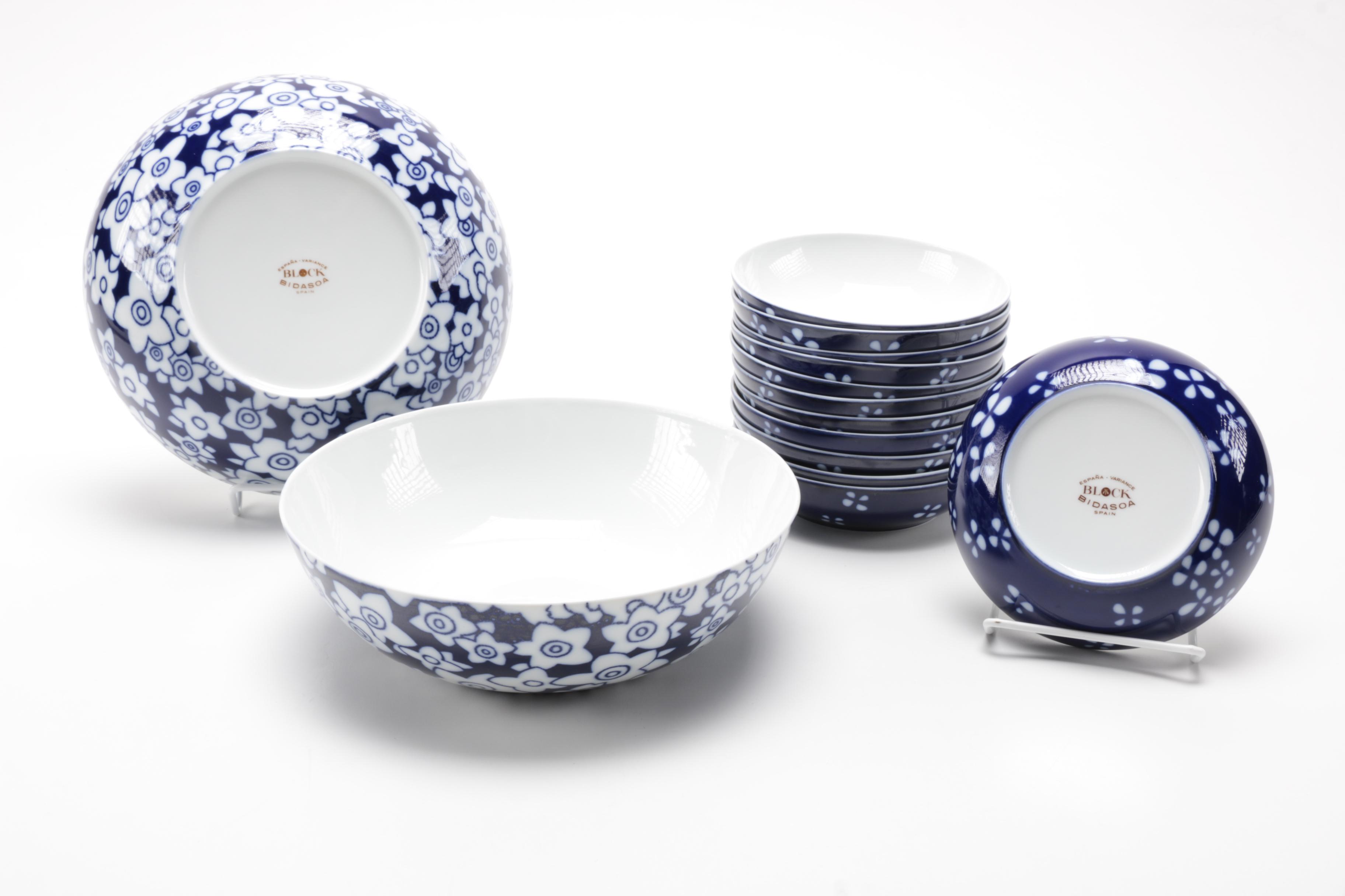 Block Bidasoa Blue and White Tableware