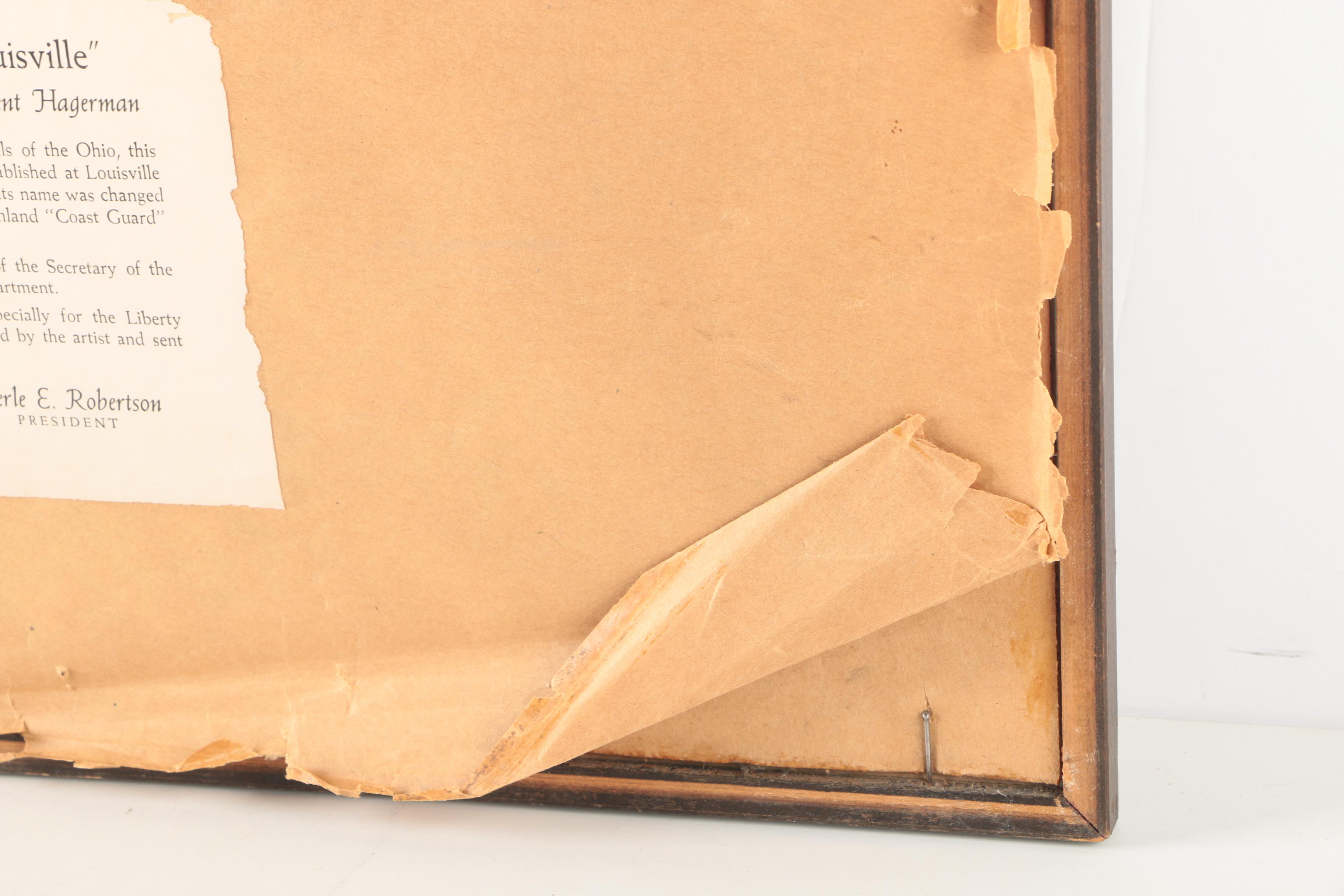 Kent Hagerman Etchings "US Coast Guard - Louisville" and "Kentucky Tobacco Auction"