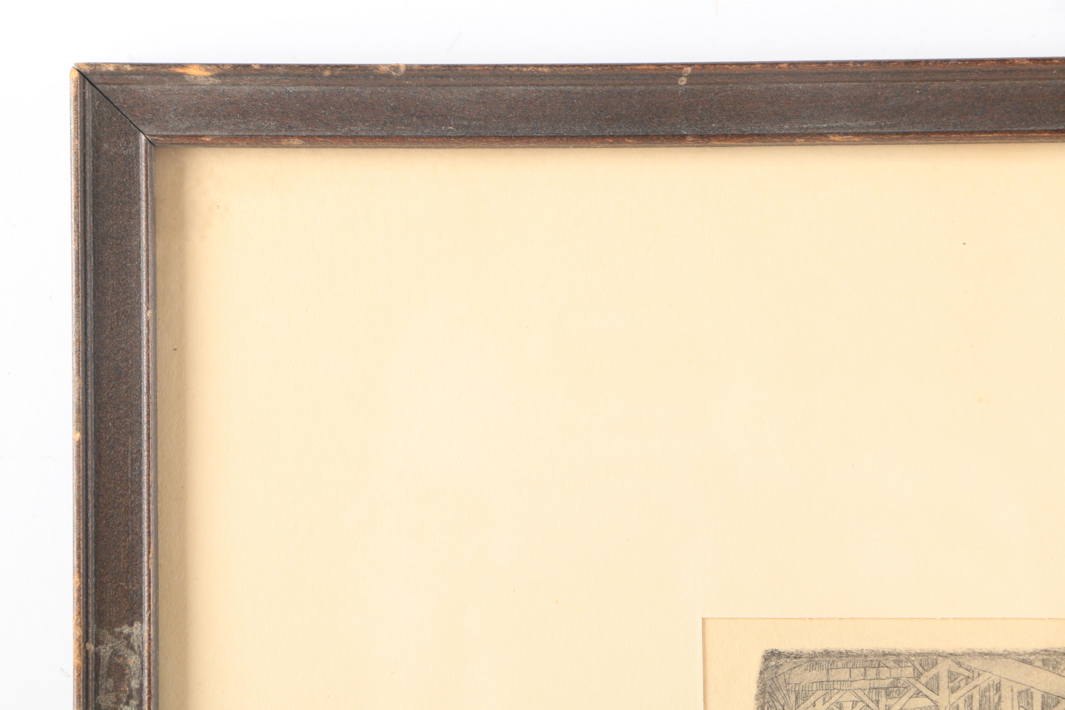 Kent Hagerman Etchings "US Coast Guard - Louisville" and "Kentucky Tobacco Auction"