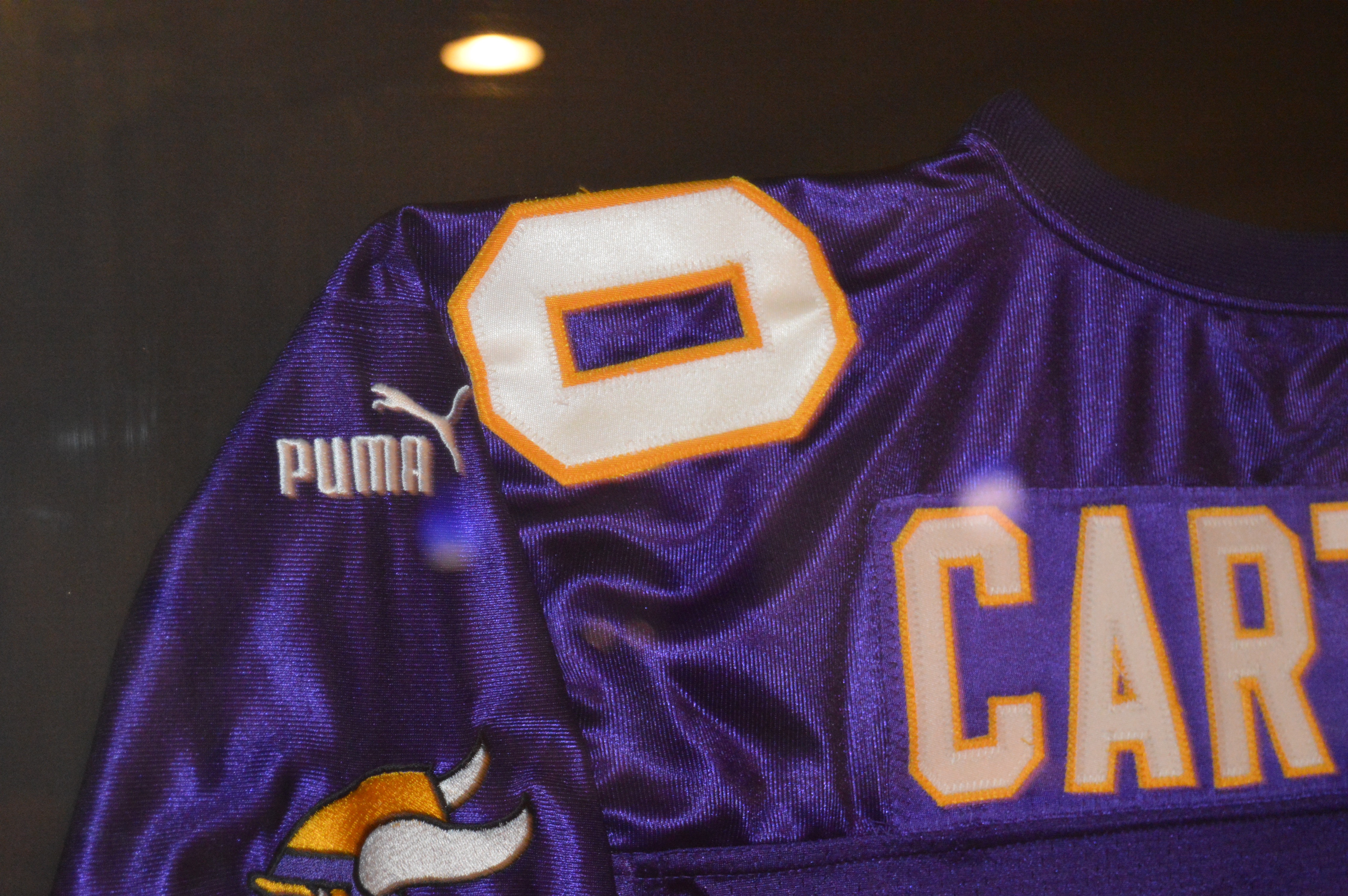 Autographed and Framed Cris Carter Minnesota Viking's Jersey