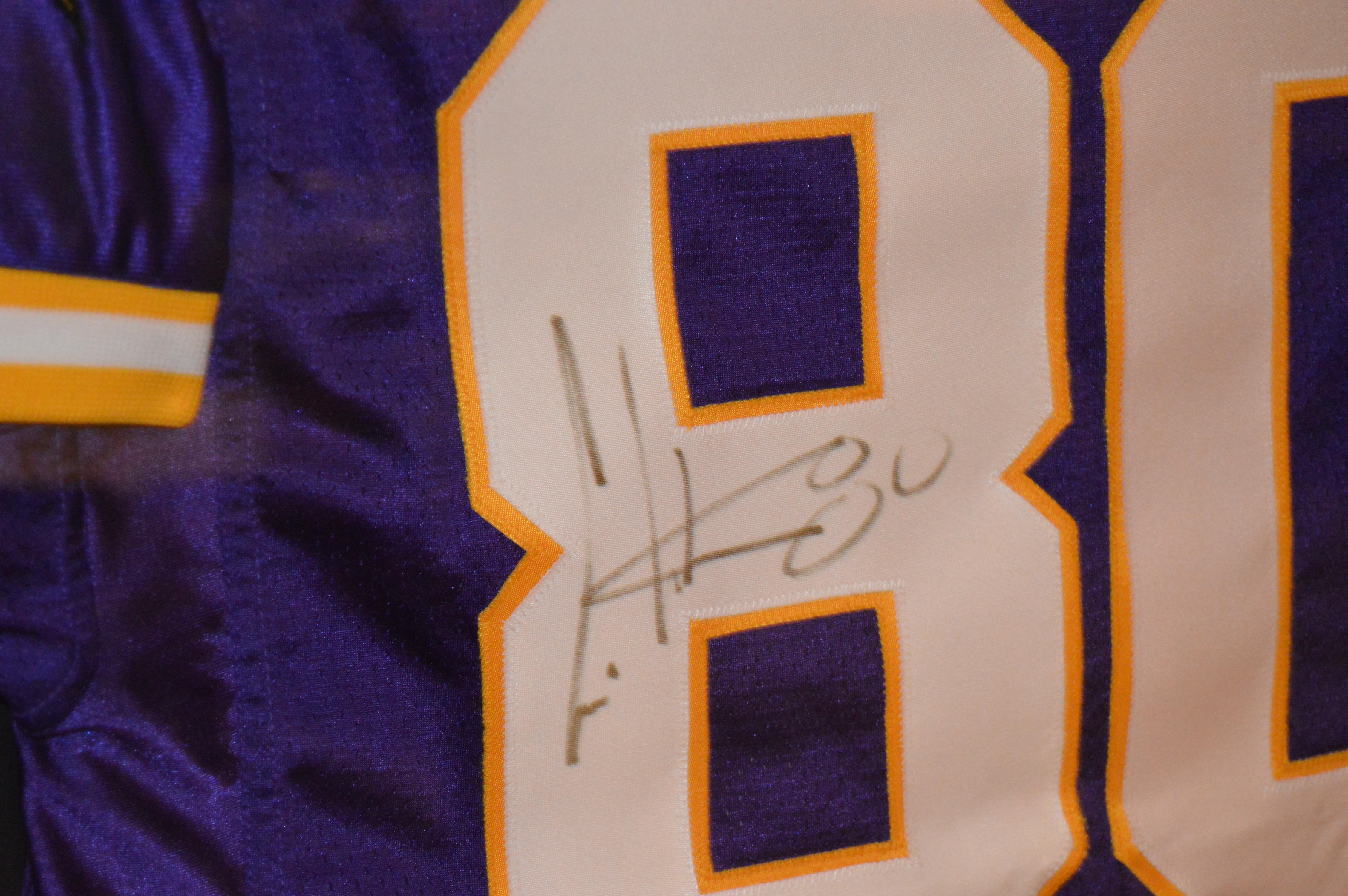 Autographed and Framed Cris Carter Minnesota Viking's Jersey
