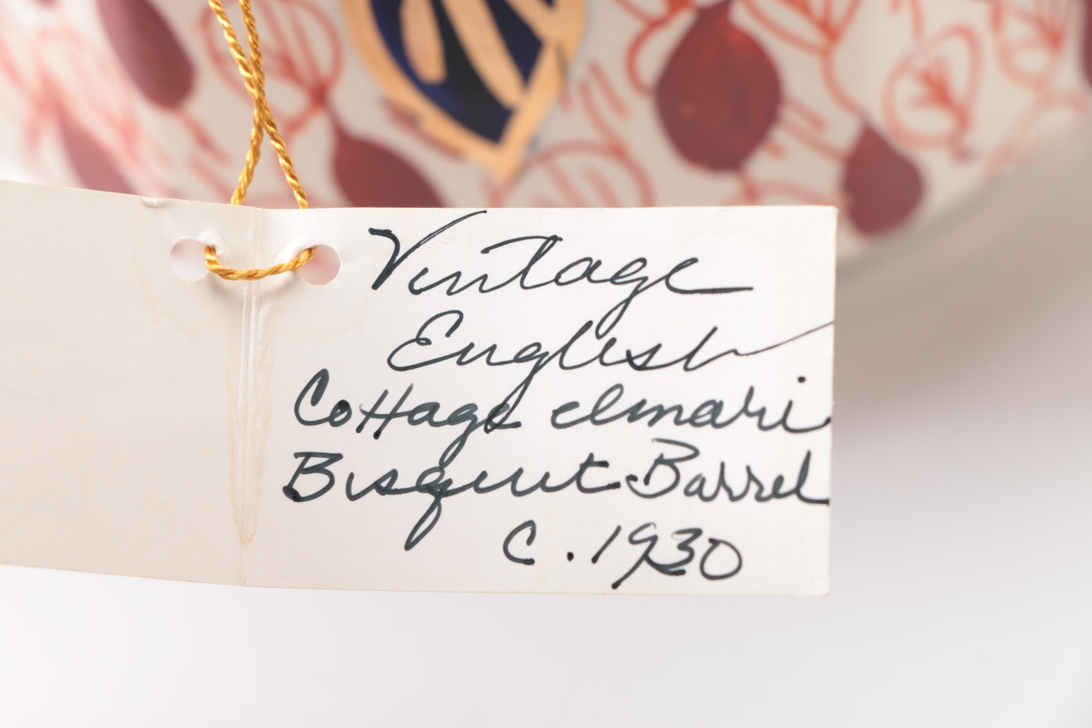 1930s Arthur Wood & Son Octagonal Imari Biscuit Barrel