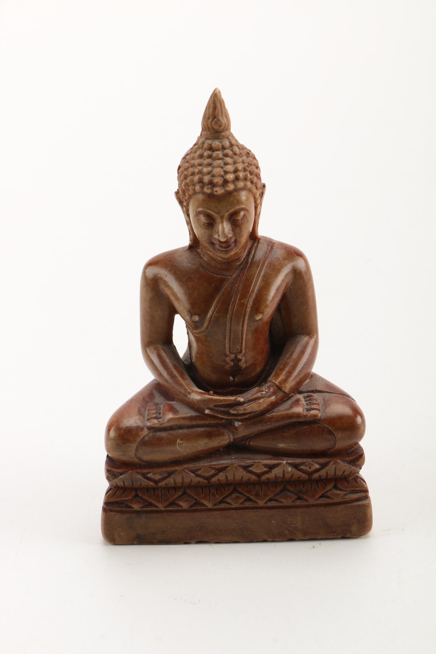 Assortment of Figurines Including Soapstone Scarab