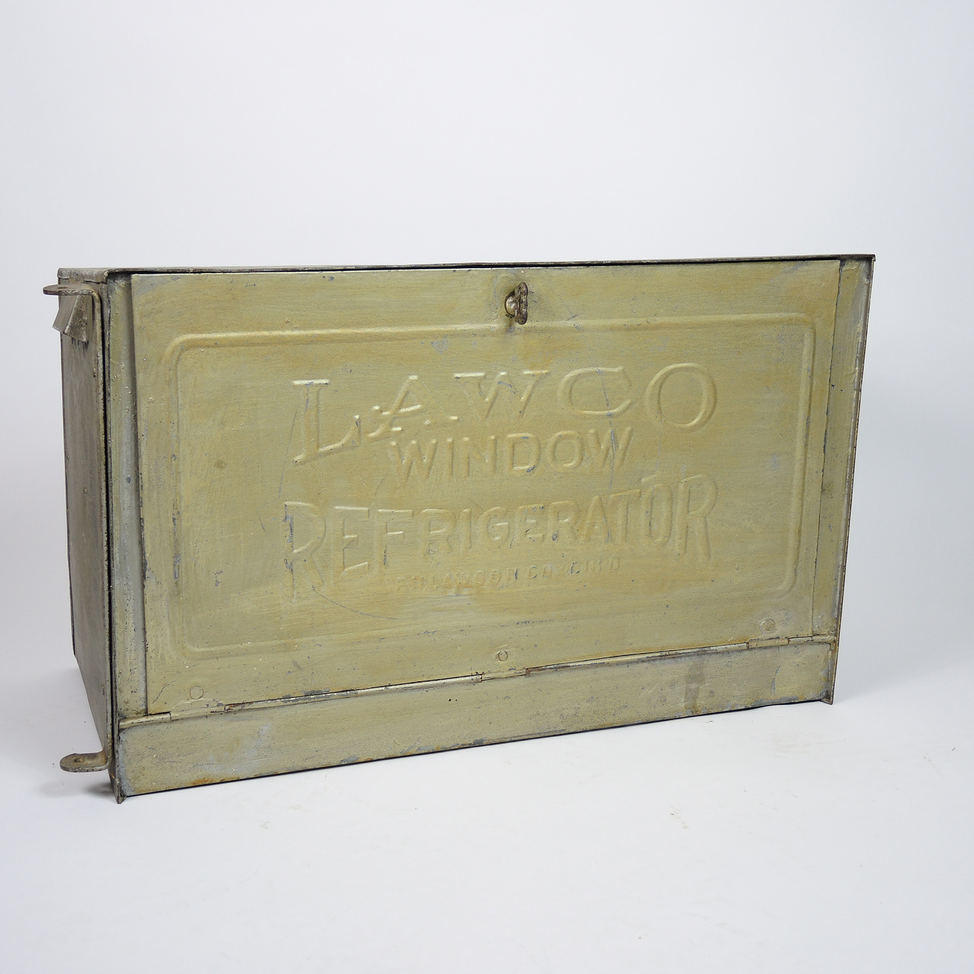 1920s Lawco Tin Window Refrigerator