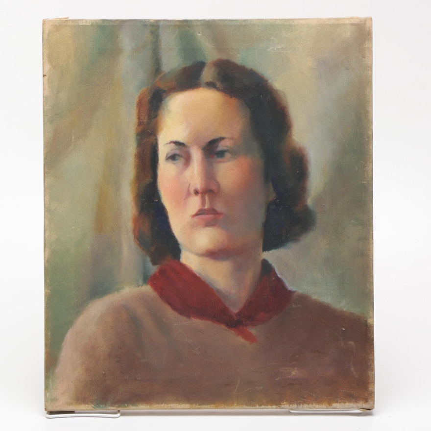 Oil on Linen Of Woman's Portrait