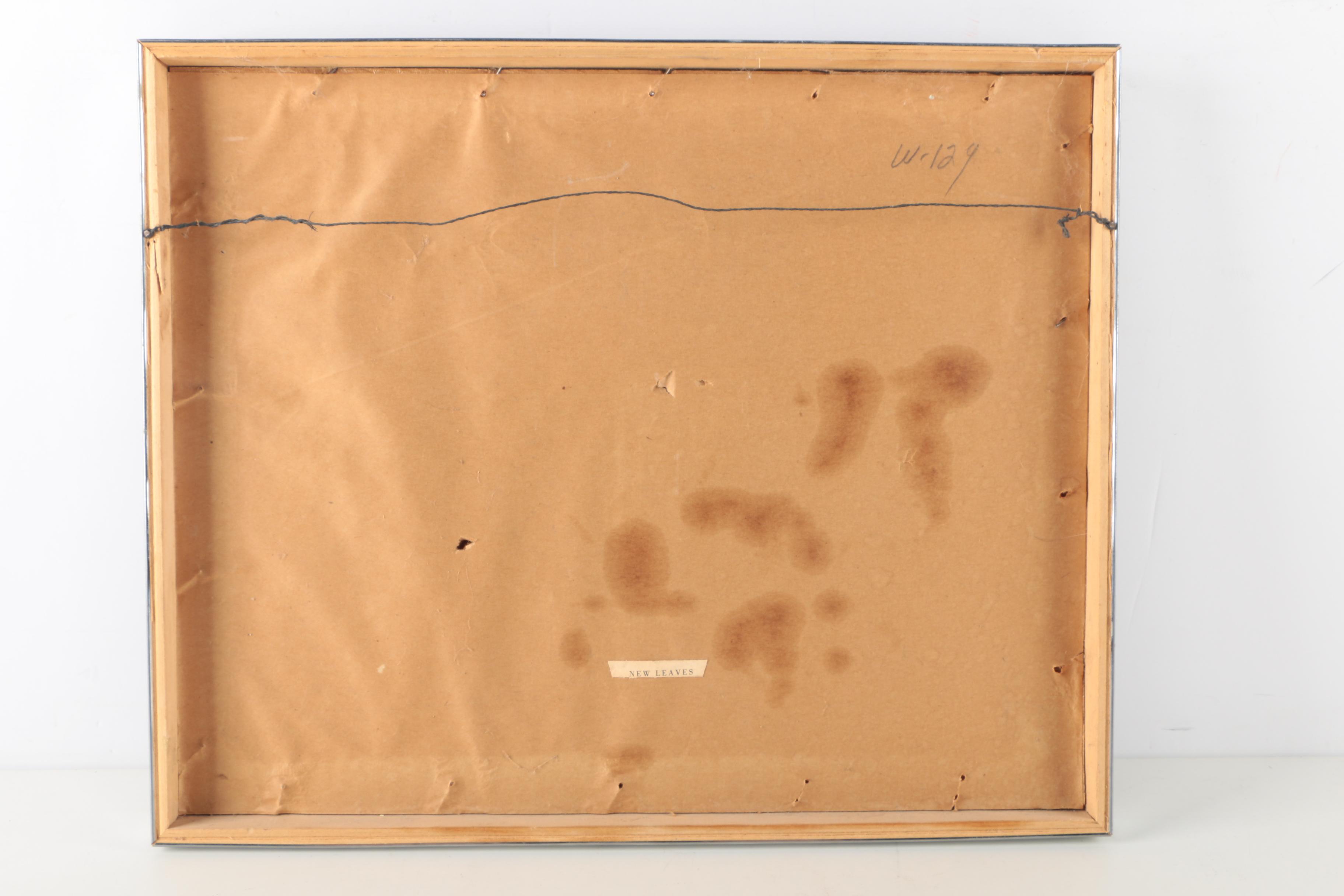 After Andrew Wyeth Halftone Reproduction Print on Paper "New Leaves"