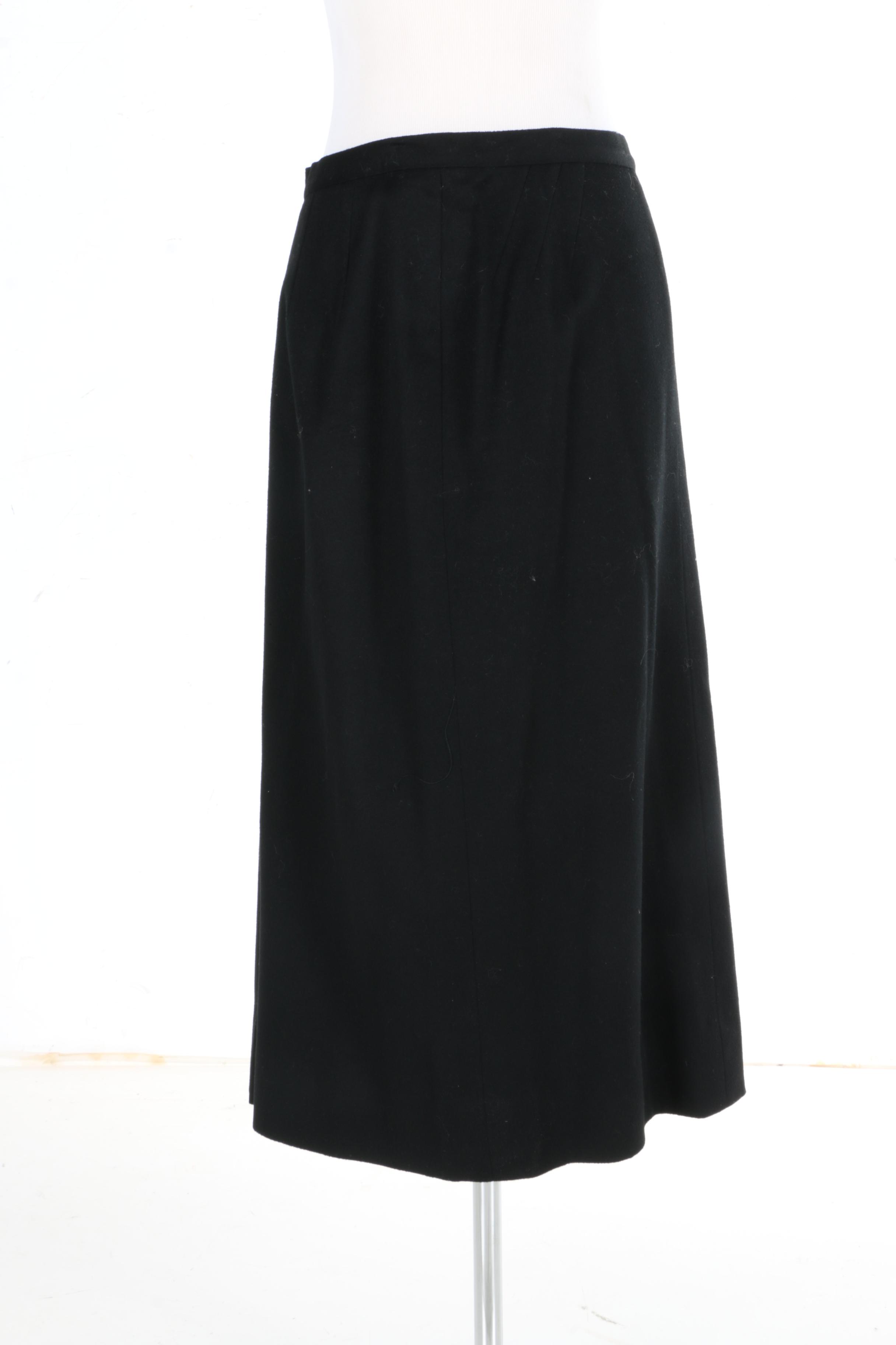 Vintage Marshall Fields Women's  Black Suit With An A-line Skirt