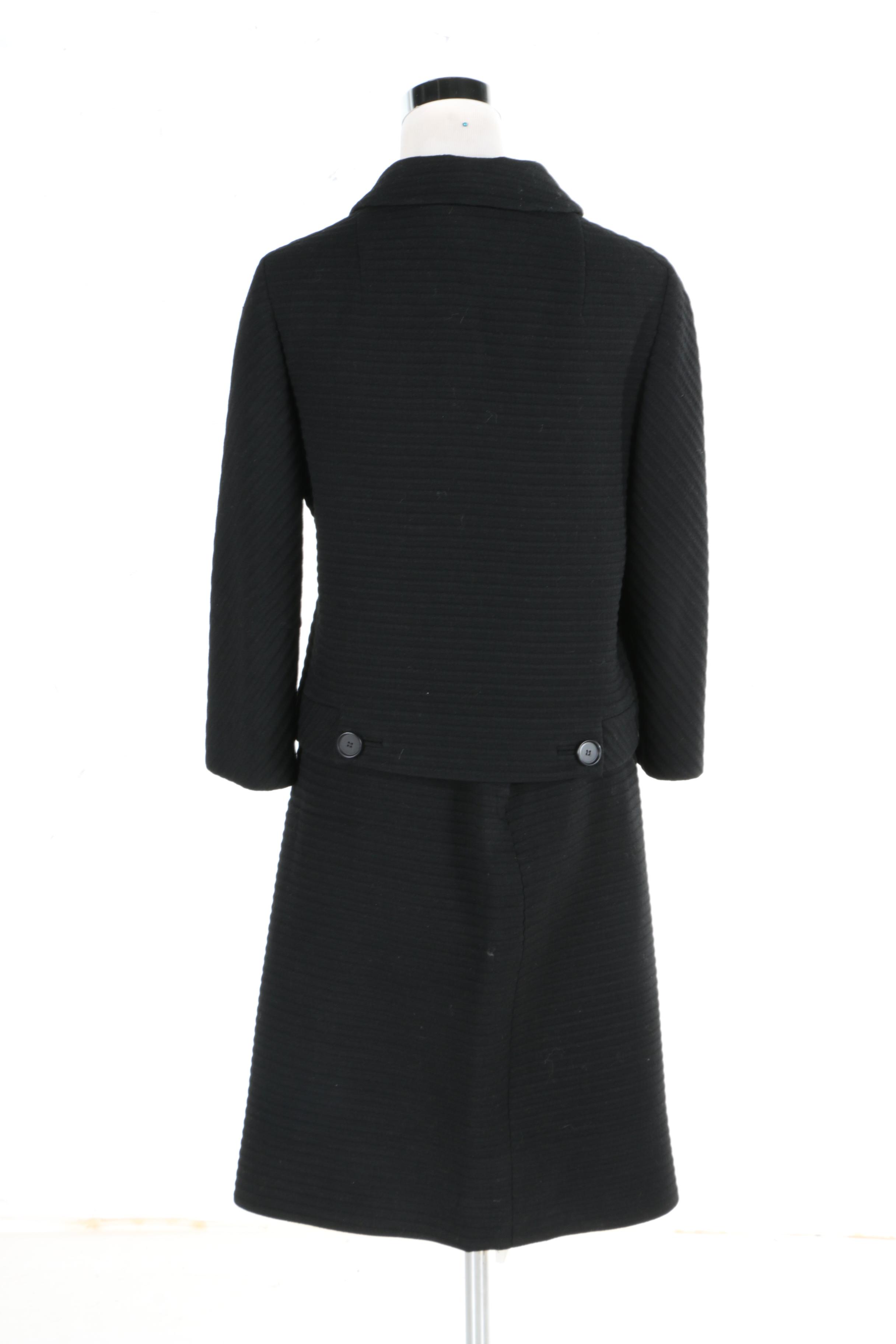 Vintage Marshall Fields Women's  Black Suit With An A-line Skirt