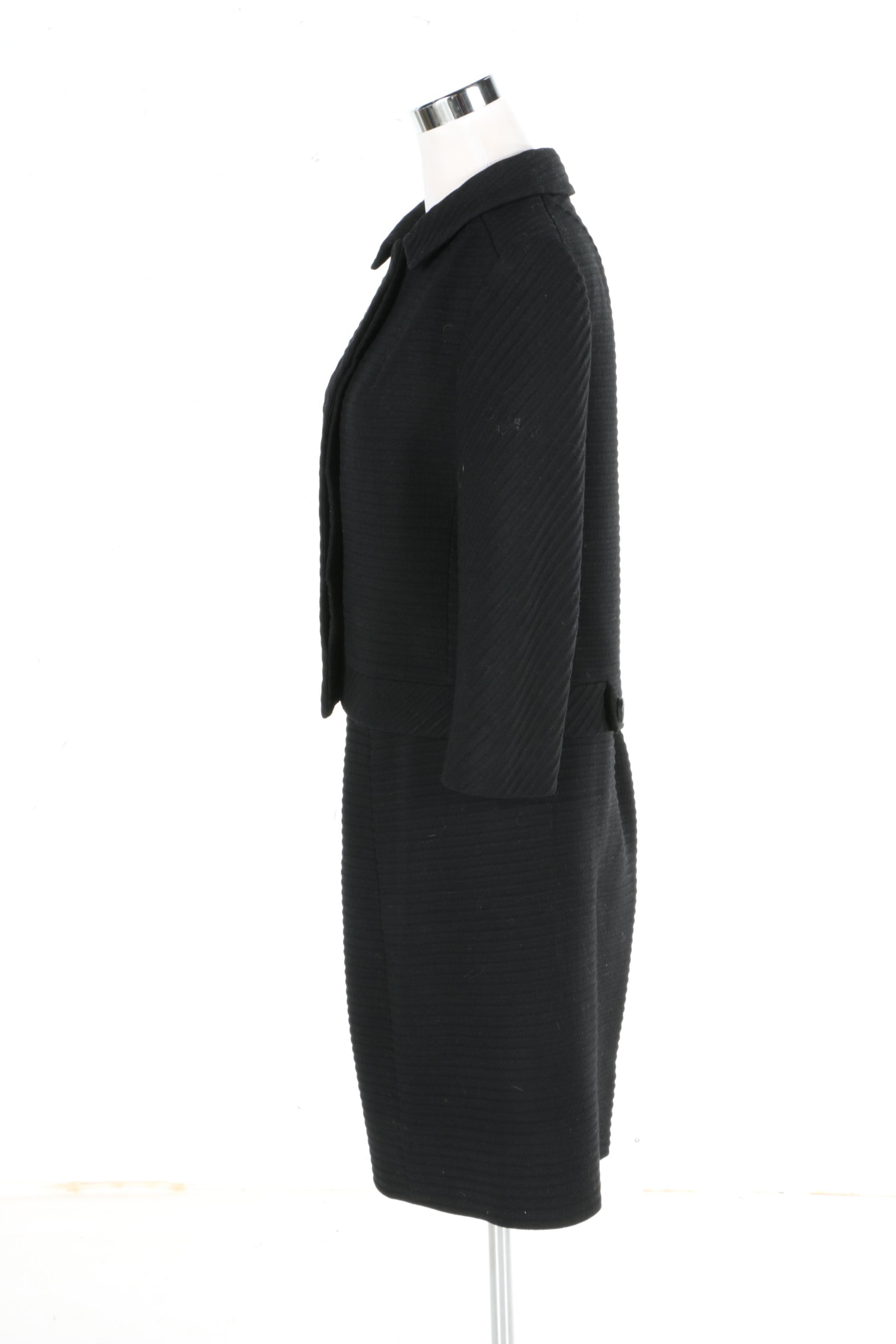 Vintage Marshall Fields Women's  Black Suit With An A-line Skirt