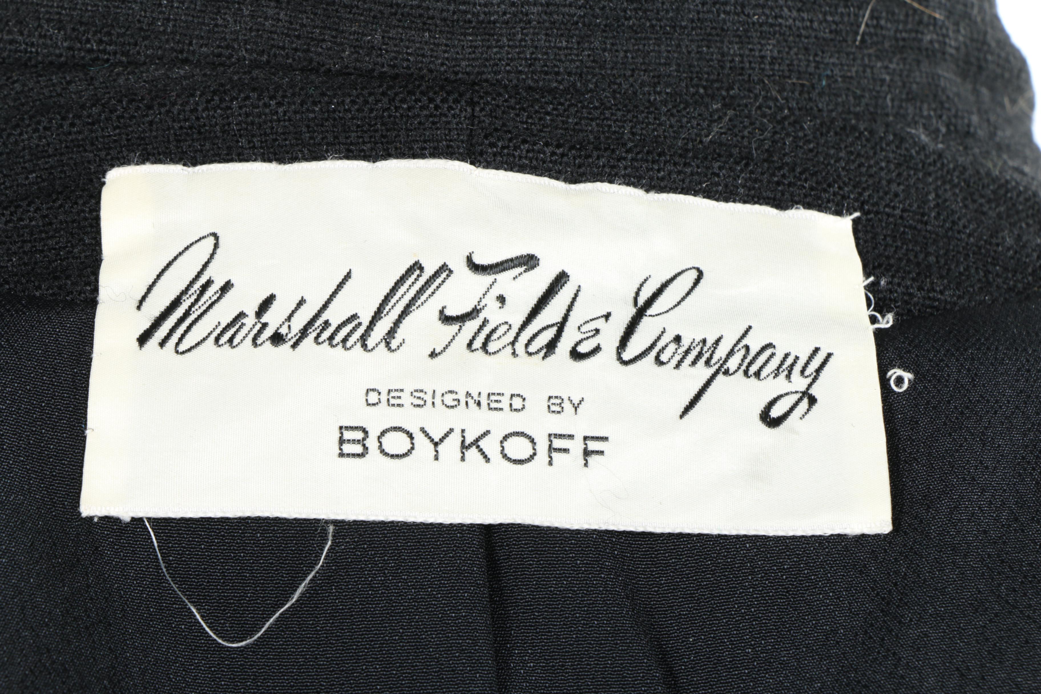 Vintage Marshall Fields Women's  Black Suit With An A-line Skirt