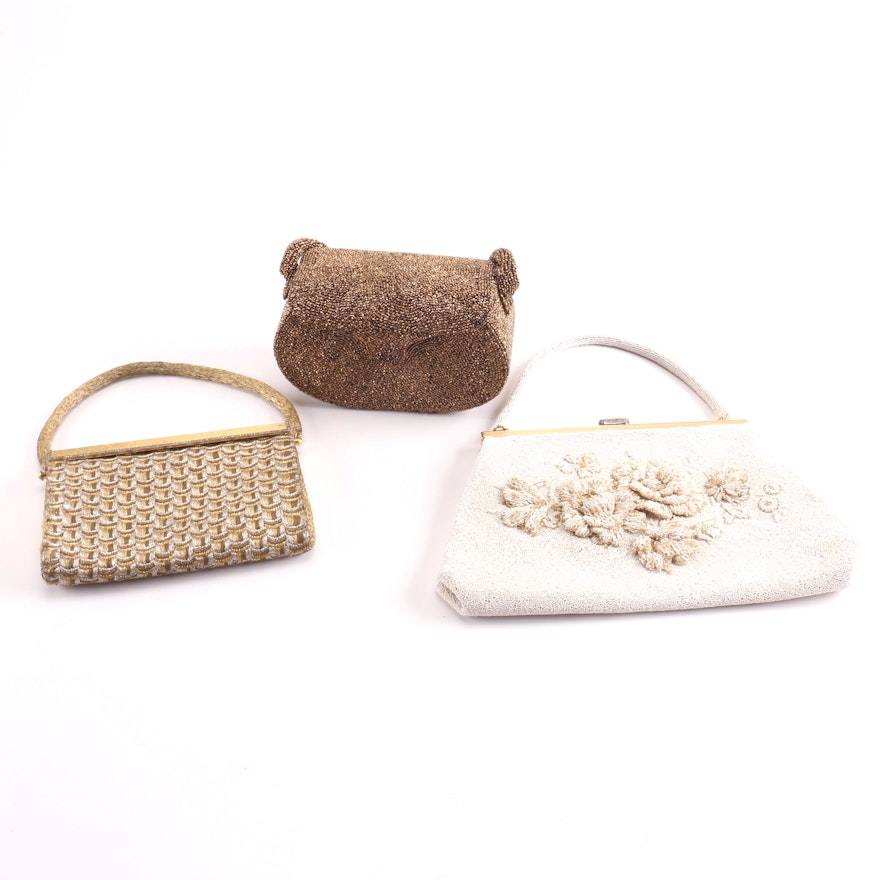 Cerny French Embroidered Purse and Vintage Beaded Bags