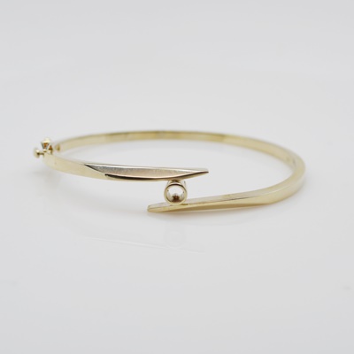 14K White Gold Semi-Mount Bypass Bracelet