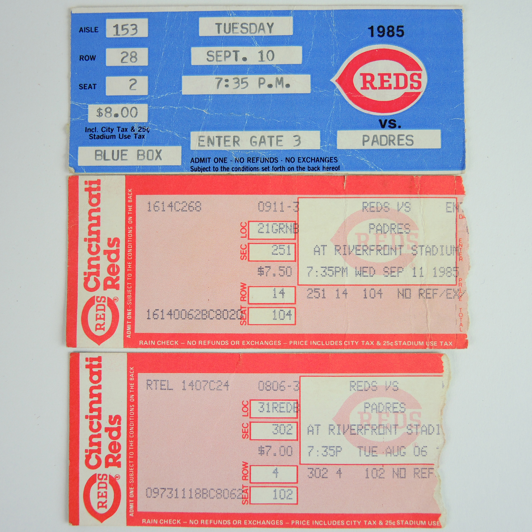 1985 Reds "4192" Program, Game Tickets and Mug