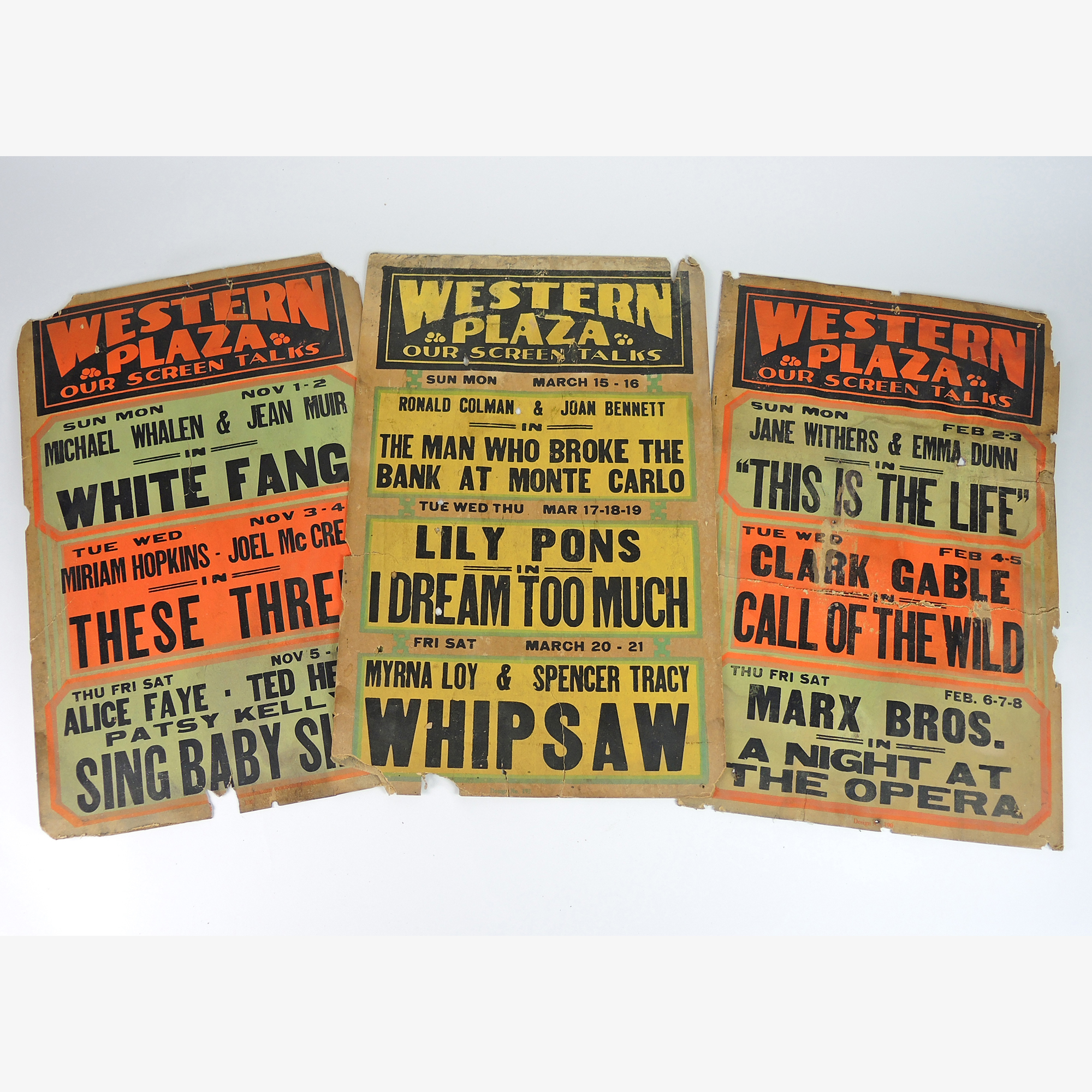 Vintage 1930s Movie Marquee Signs