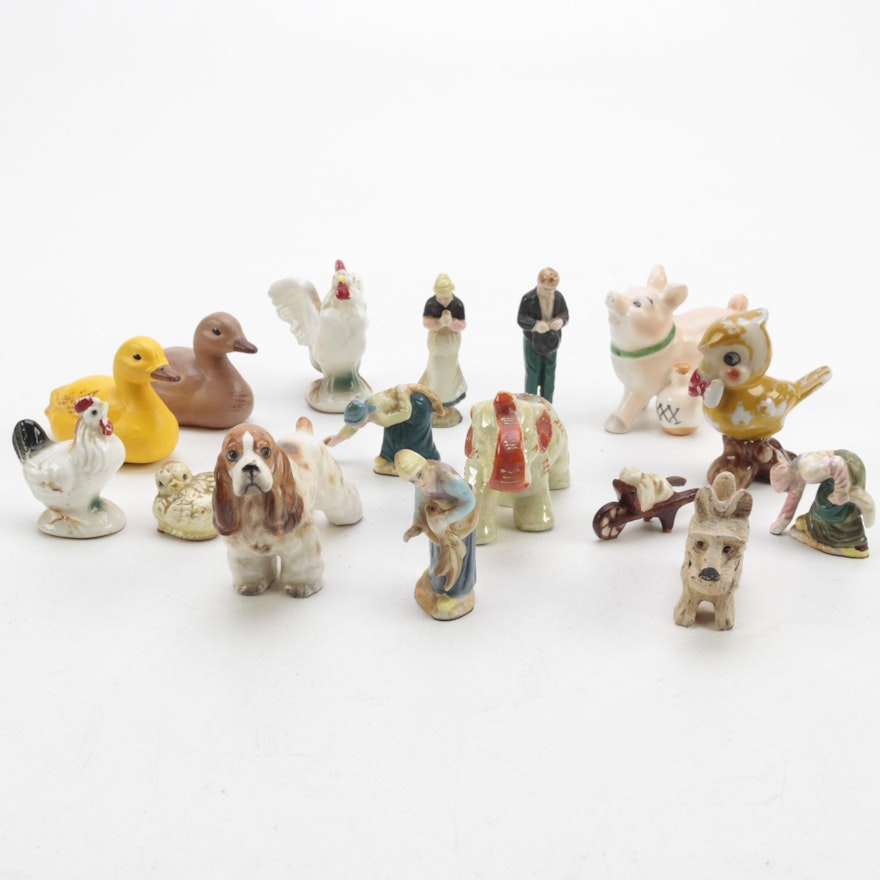 Assorted Ceramic Figurines of People and Animals