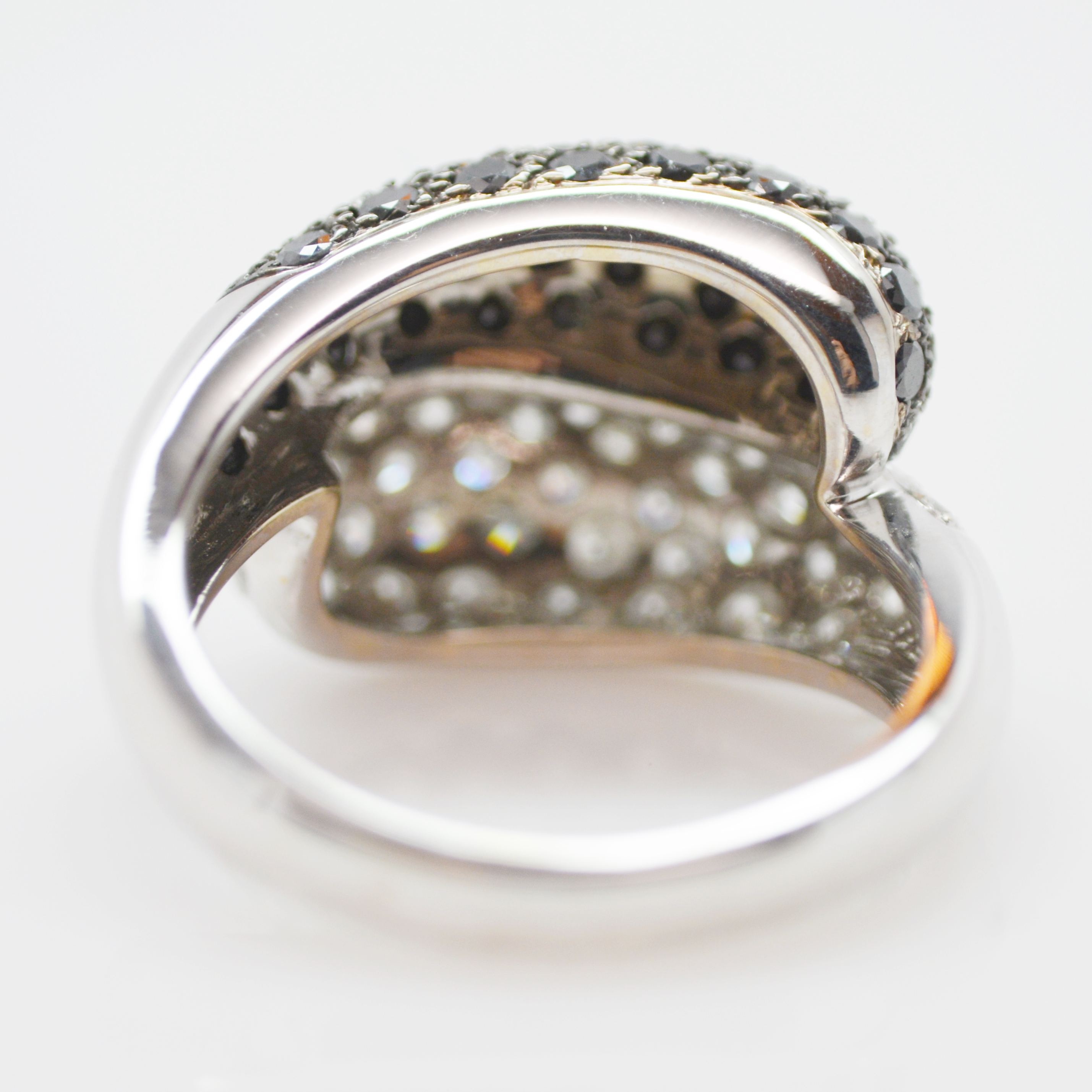 18K White Gold 2.48 CTW Black and White Diamond Ring