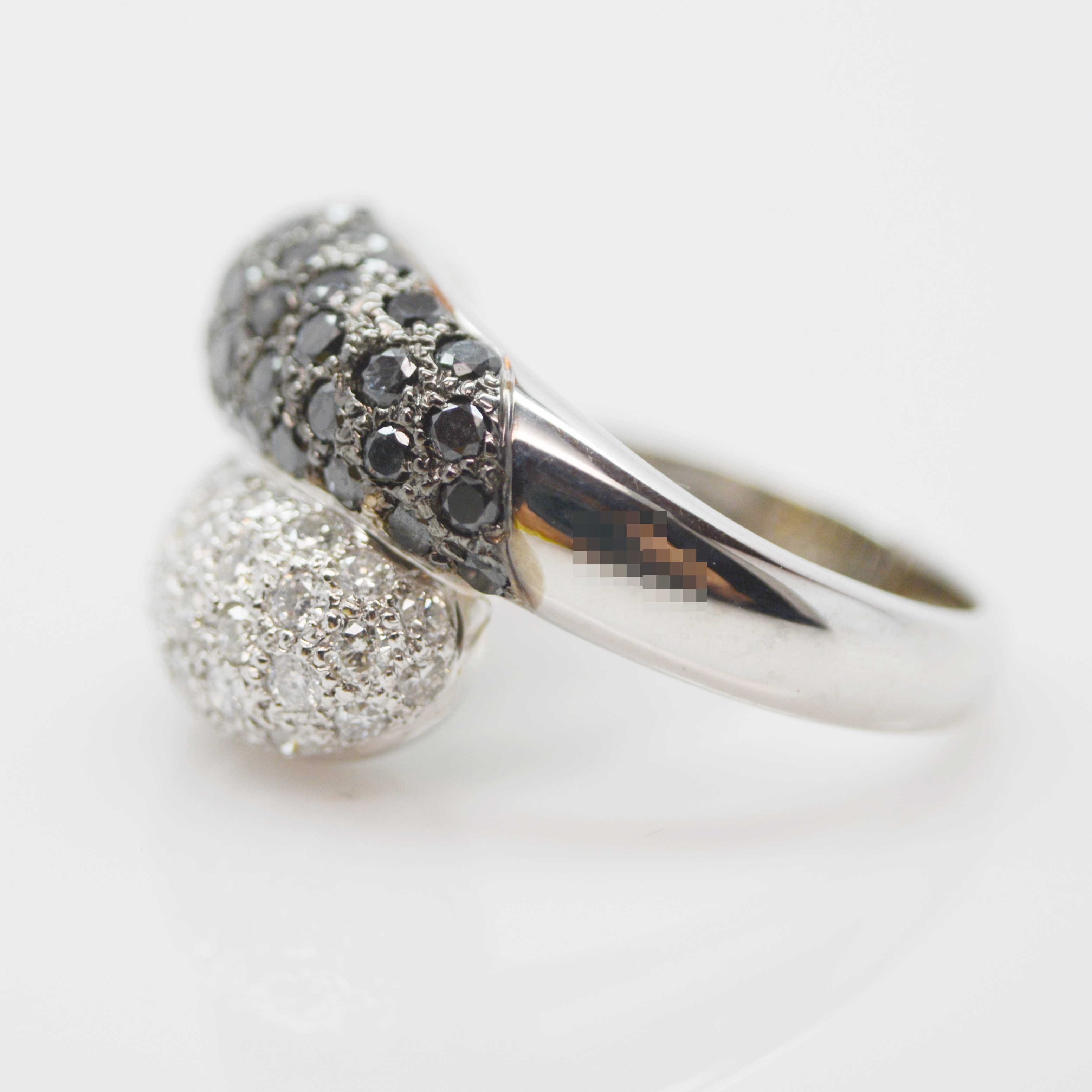 18K White Gold 2.48 CTW Black and White Diamond Ring