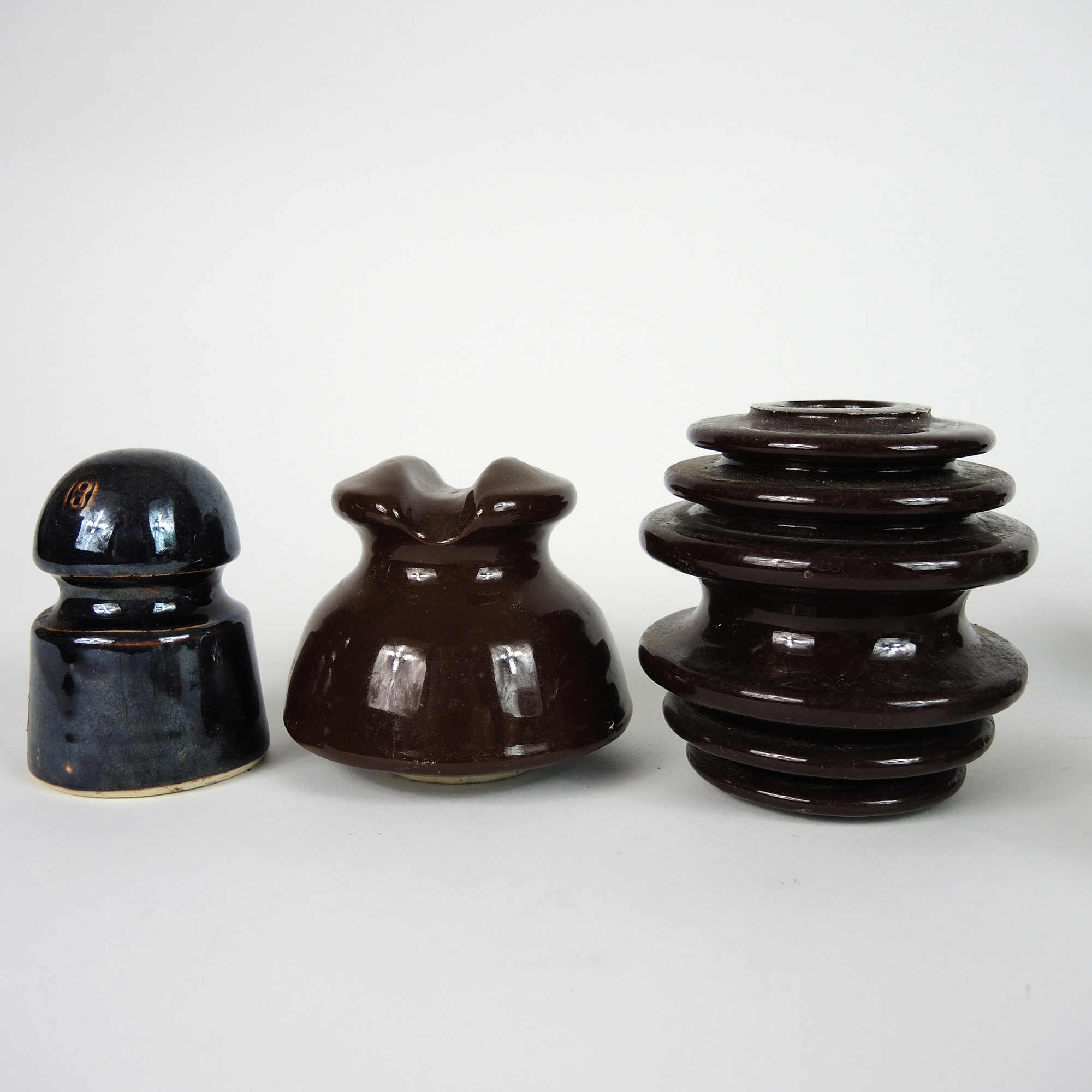 18 Vintage Purple and Blue Glass and Porcelain Insulators